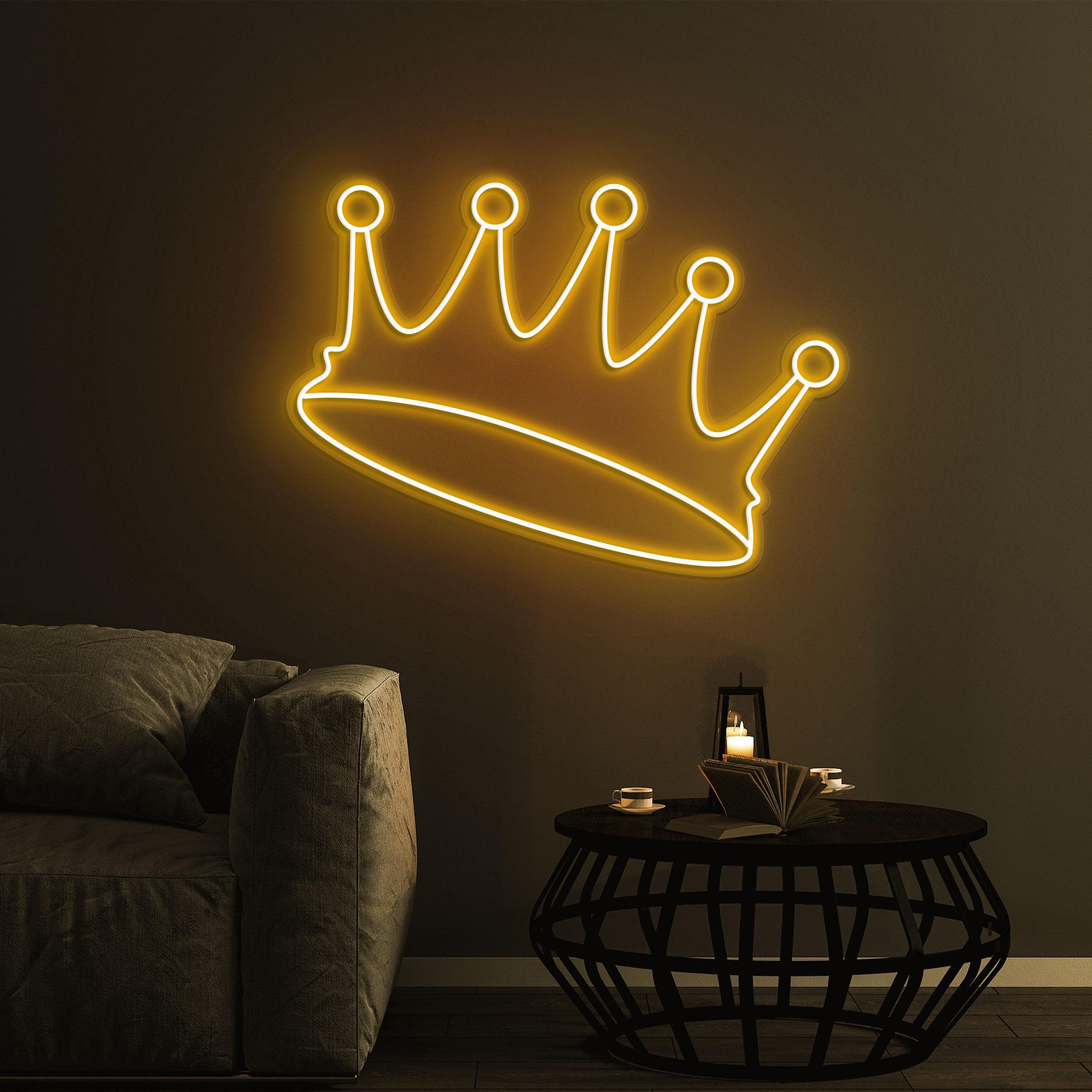 Crown Neon Sign, Crown Neon Light, LED Crown Decor for Bar, Bedroom, Parties, Wall Decor, Gift, Logo, Wall Hanging Art for Shop and Birthday