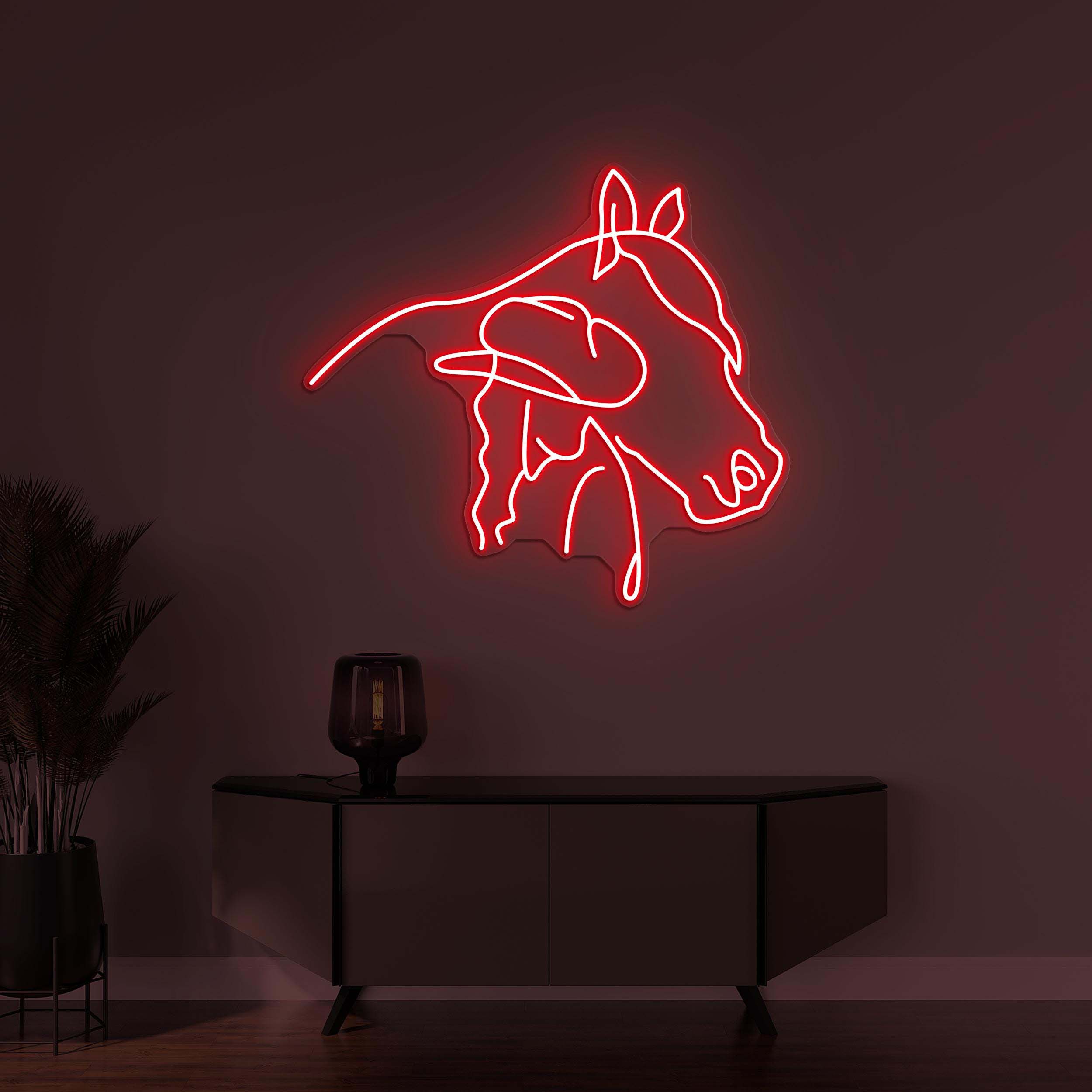 Horse With Cowgirl Neon Sign, Horse With Girl LED Light, Cowgirl Wall Decor, Home Wall Art, Girl Room Decor, Animal Shop Sign, Horse Lover