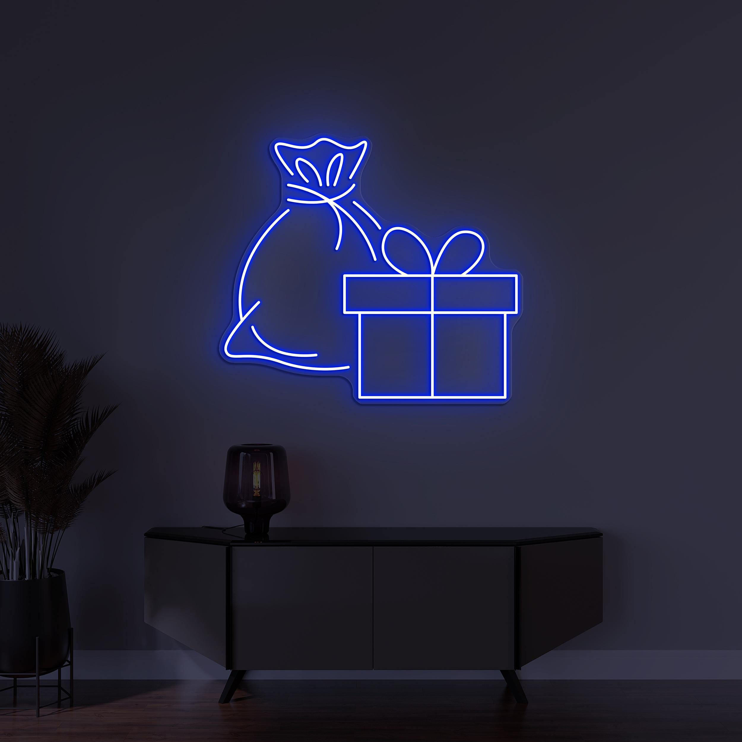 Gift Set Neon Sign, Gift Set LED Light, Christmas Wall Decor, Christmas Party Sign, Holiday Wall Art, Christmas Gifts, Festive Neon Light