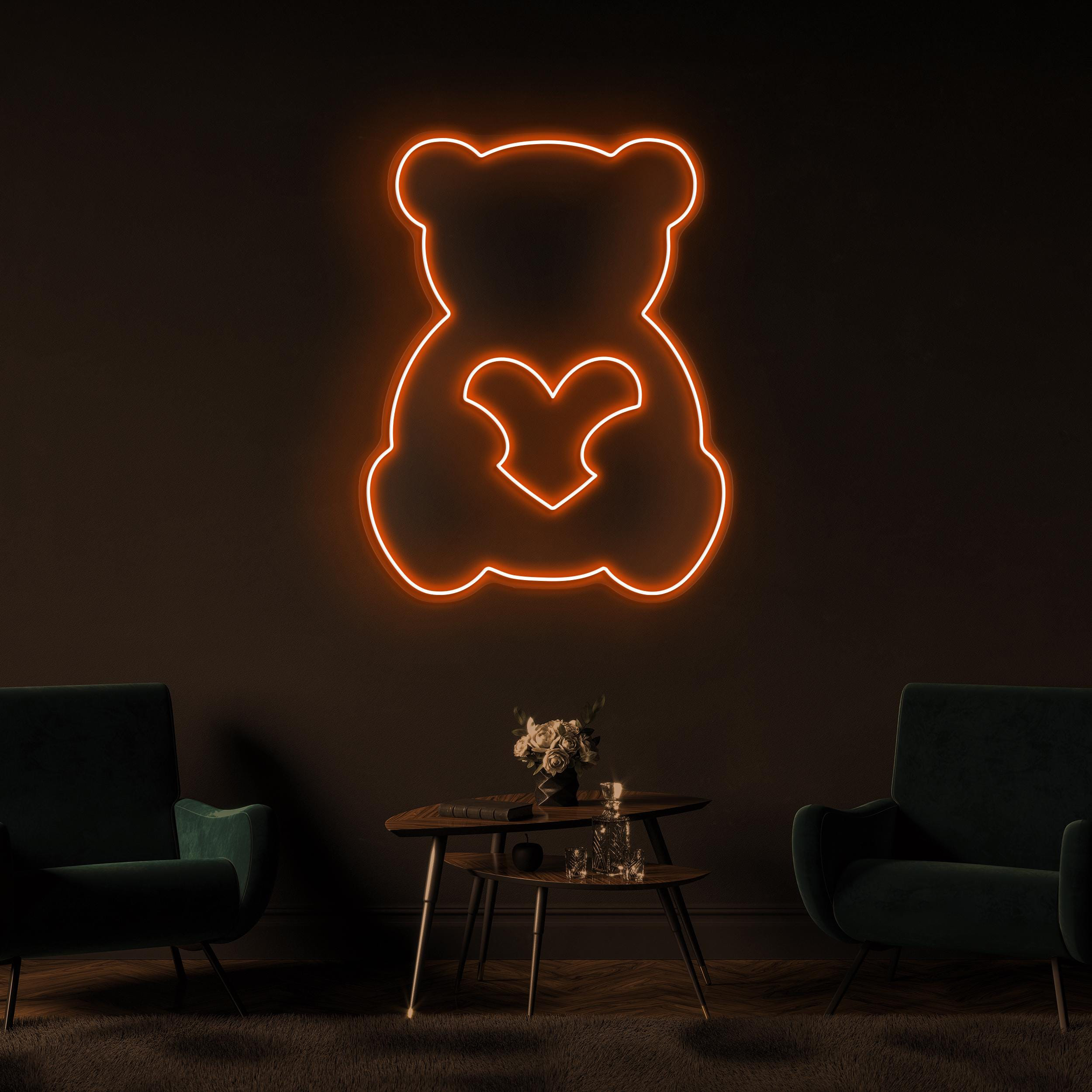 Teddy Bear Neon Sign, Teddy Bear LED Light, Cute Teddy Bear Wall Art, Nursery Room Wall Decor, Led Neon Light, Gift For Teddy Bear Lover
