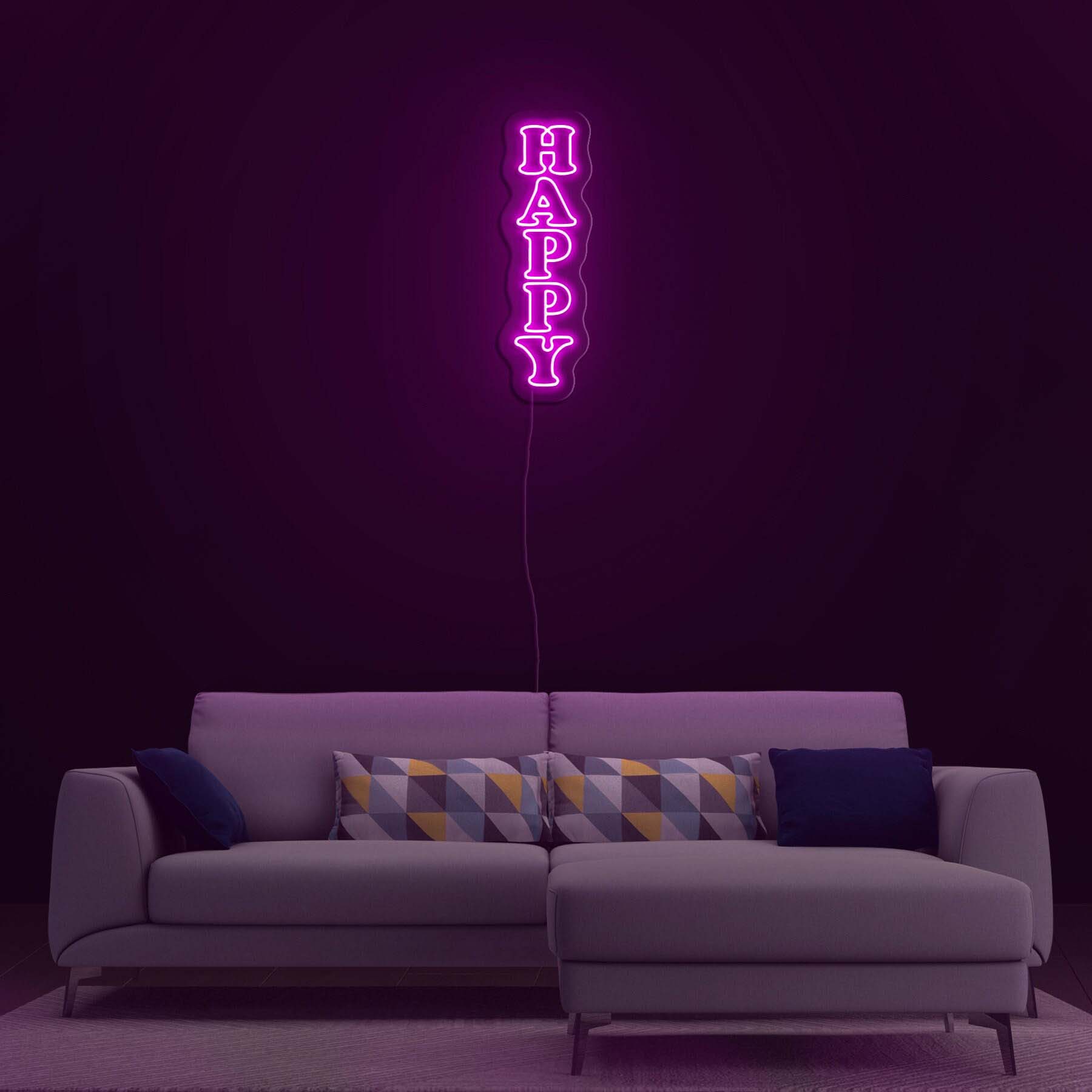Happy Neon Sign, Nursery Decor, Baby Photo Prop, Room Decor, Happy Neon Sign for Room Decoration, Kids decor