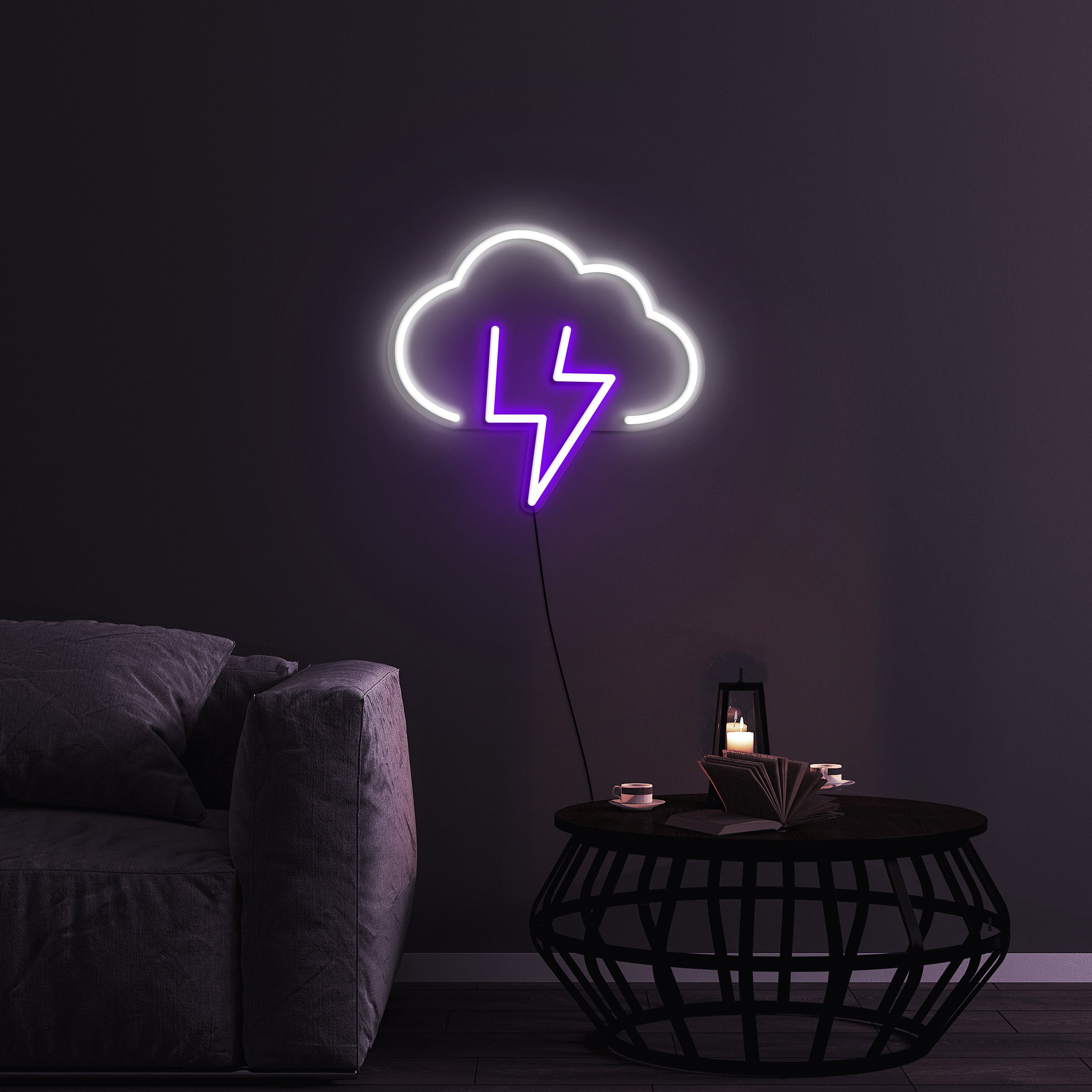 Cloud and Lightning Neon Sign, USB LED Lights for Wall Decor, Cloud Neon Light for Kids Room, Festival, Party Decoration, Room Decor, Gift