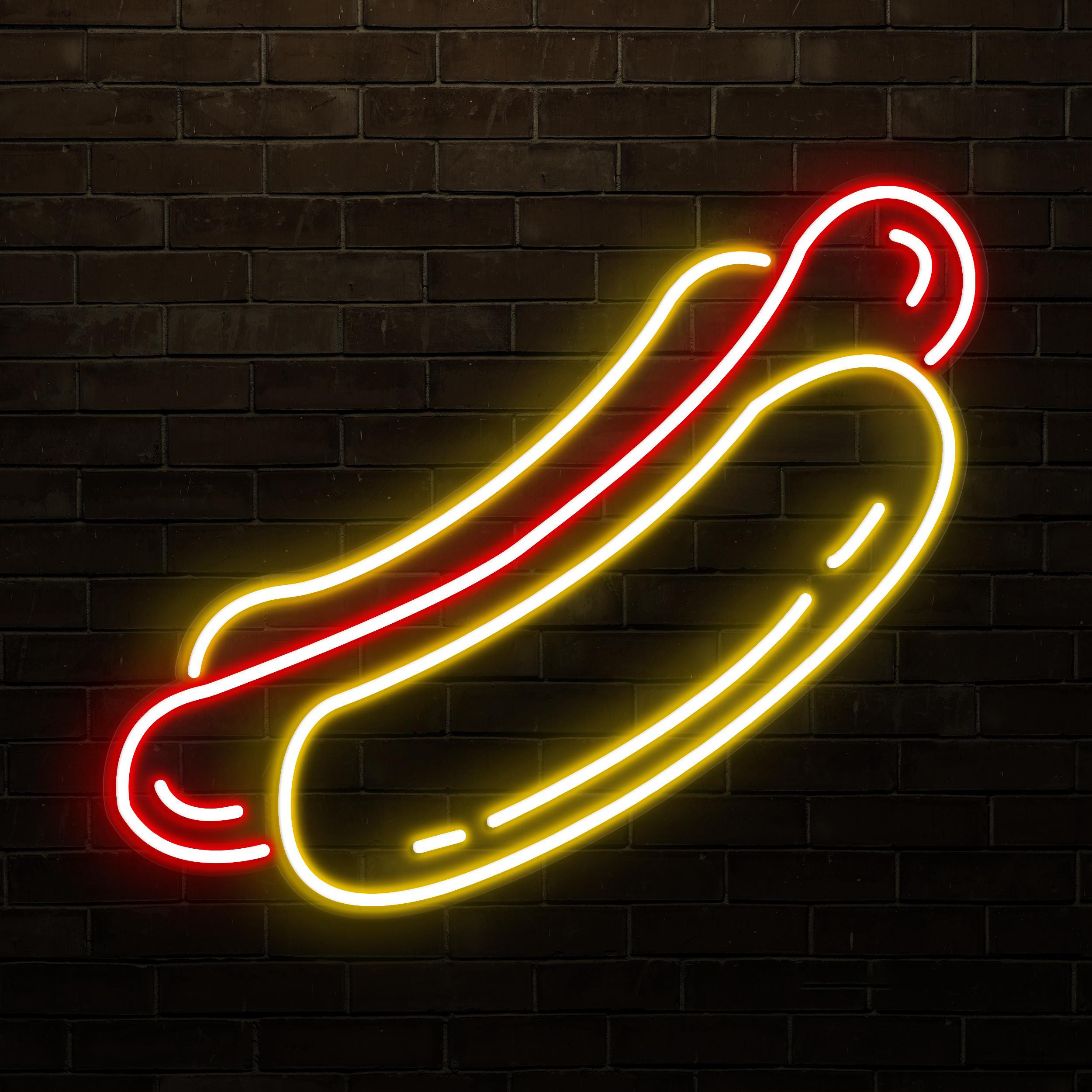 Hot Dog Neon Sign, Hot Dog LED Light, Fast Food Wall Decor, Kitchen Neon Light, Restaurants Wall Art, Hot Dog Shop Decor, Hot Dog Lover