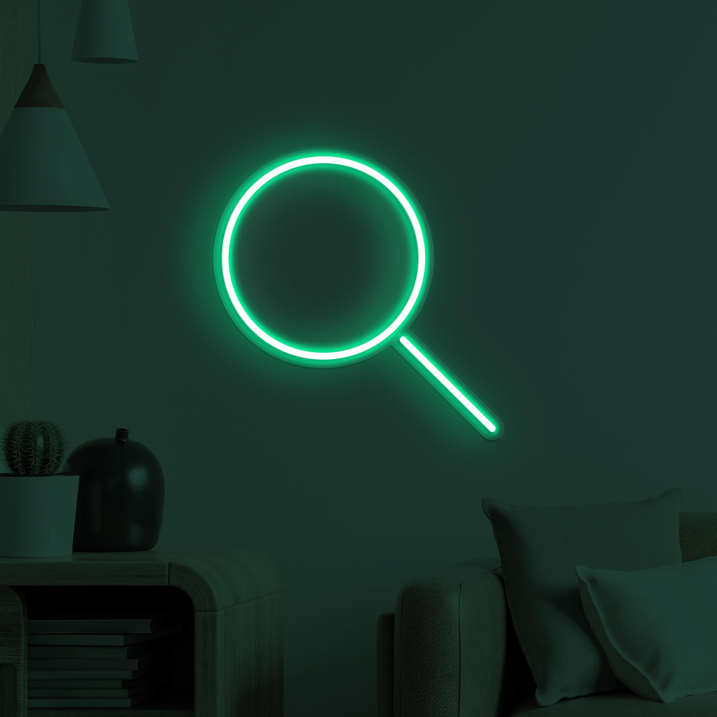 Magnifying Glass Neon Sign, Magnifying Glass LED Light, Led Wall Decor, Scientist Neon Light, Search Light Wall Art, Home Neon Decor, Gift