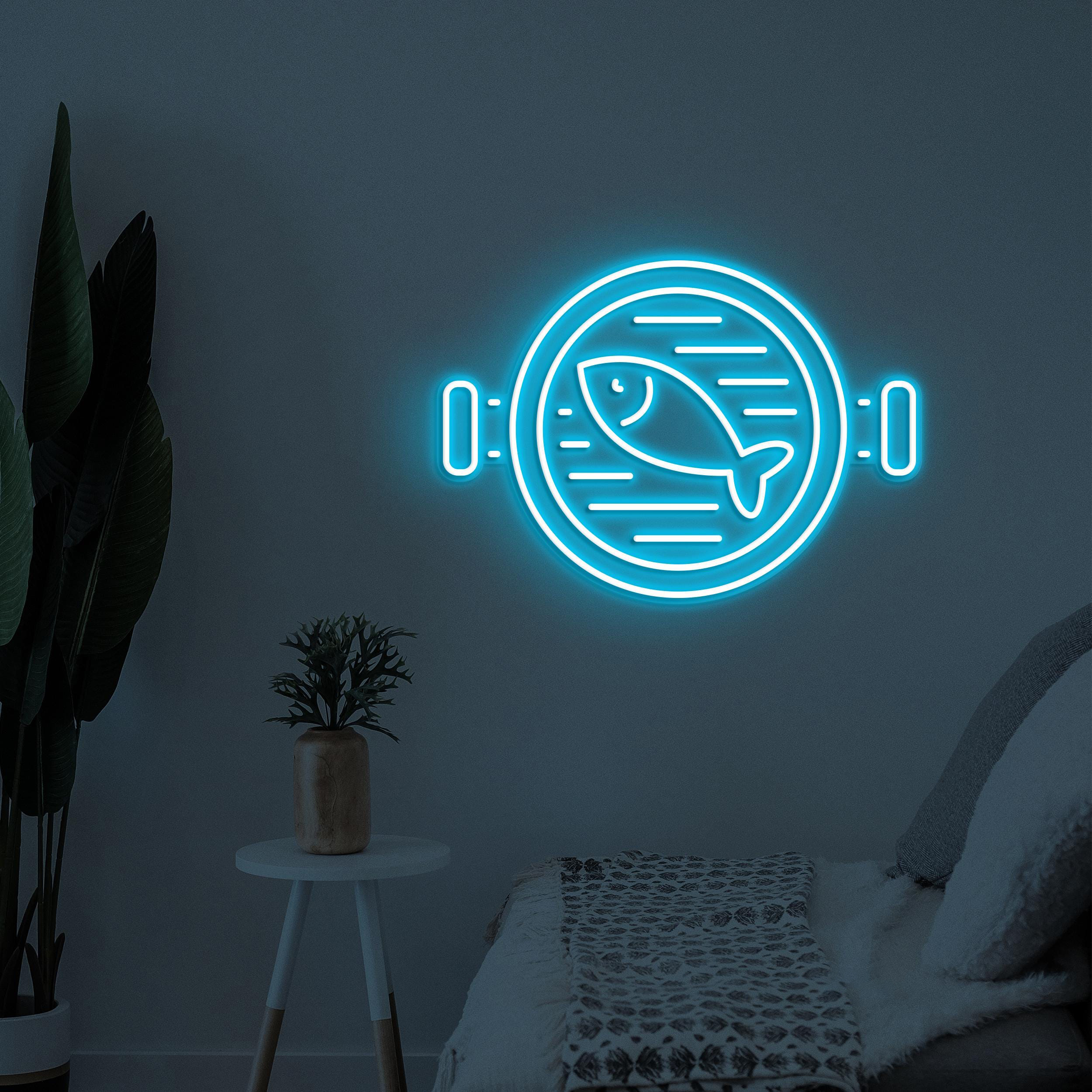 Fish in Pan Neon Sign, Fish in Pan LED Light, Seafood Restaurant Wall Art, Cooking Fish Neon Sign, Kitchen Wall Decor, Gift For Fish Lover