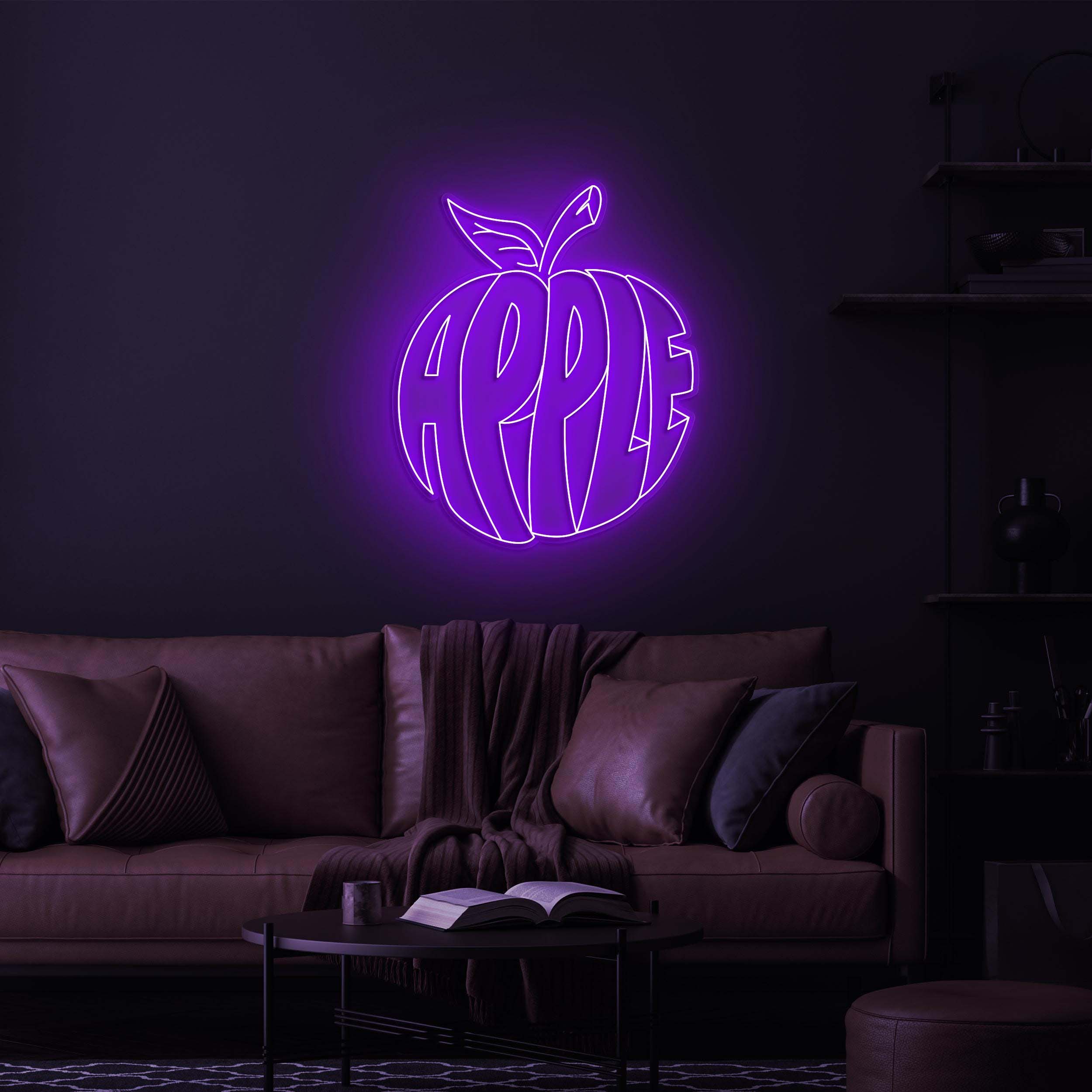 Apple Neon Sign Light, Apple Letter Neon Sign, Apple Fruit Neon for Kitchen, Kids Room Decor, Kawaii Apple Wall Art, Cafe and Bedroom Gift