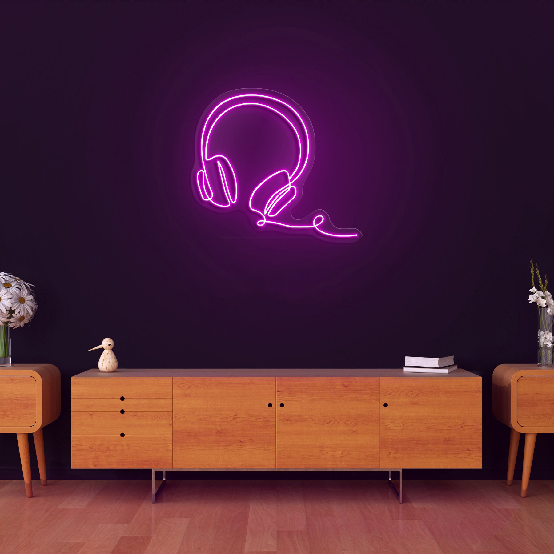Headphone Neon Sign, LED Headphones Light, Music Wall Decor, Custom Neon Sign, Headset Neon Wall Art, Music Room Decor, Bedroom Gift Idea