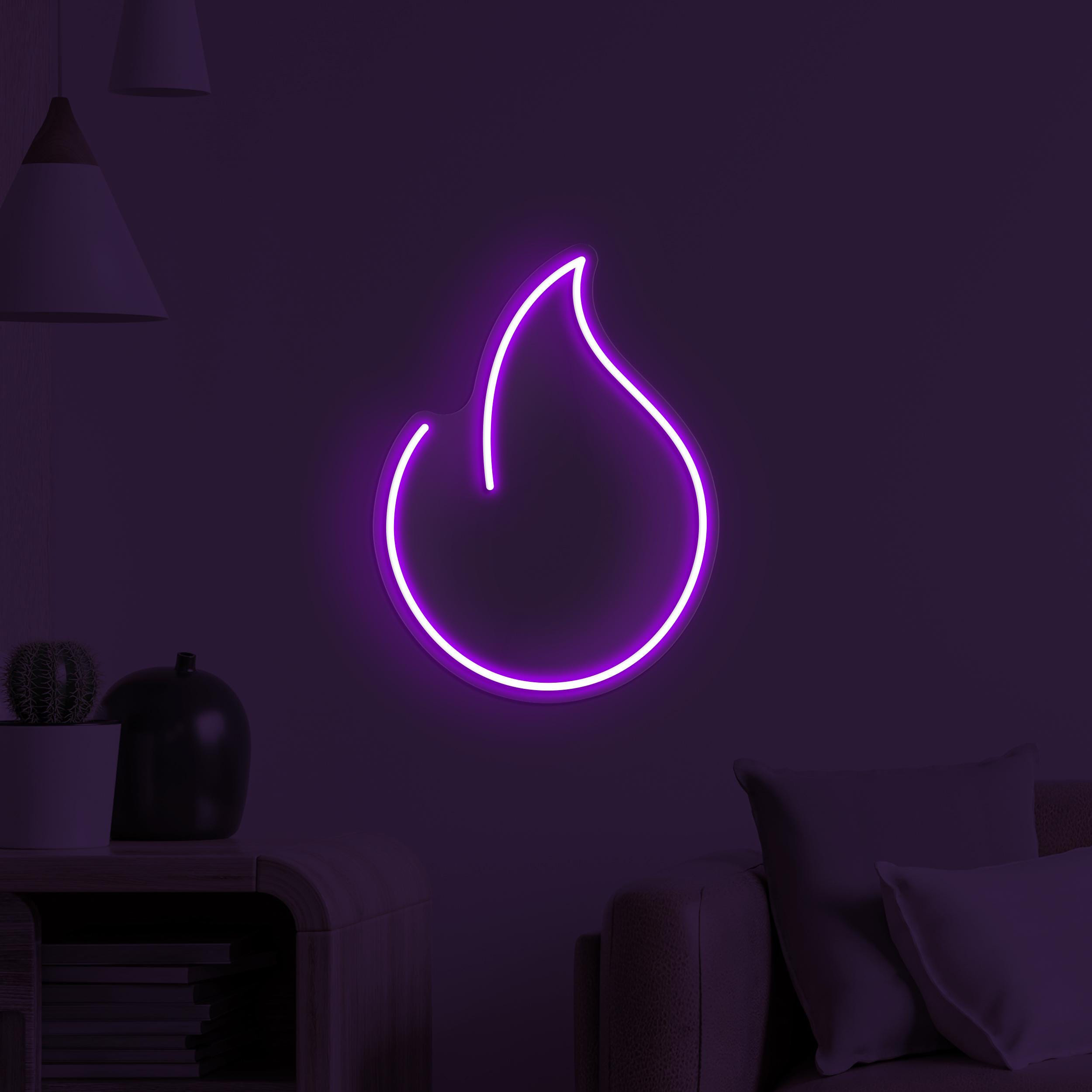 Fire Neon Sign, Fire LED Light, Flame Wall Decor, Simple Fire Neon Light, Cafe, Bar, & Restaurant Neon Decor, Home Wall Art, Fire Lover Gift