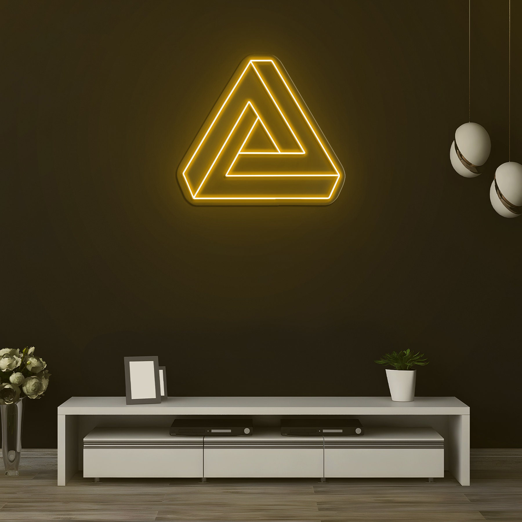 Penrose Triangle LED Neon Sign, Geometric Wall Art, Minimalist Decor for Home, Office, or Living Room, Custom Neon Light,LED Sign Decoration