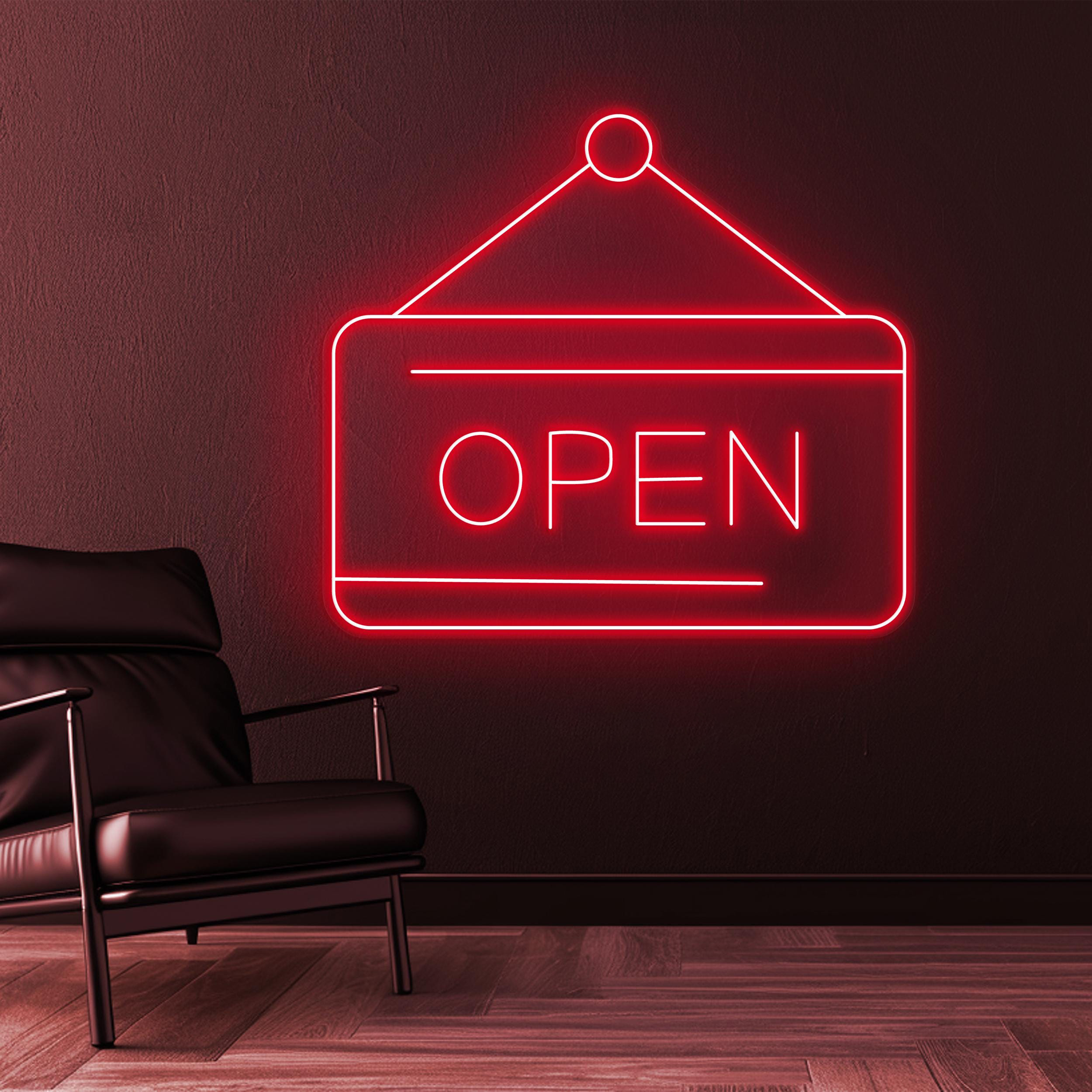 Open Neon Sign, Open Neon LED Light, Hanging Open Sign, Opening Sign, Door Sign Wall Decor, Custom Open Sign, Decor for Cafe, Bar and Shops