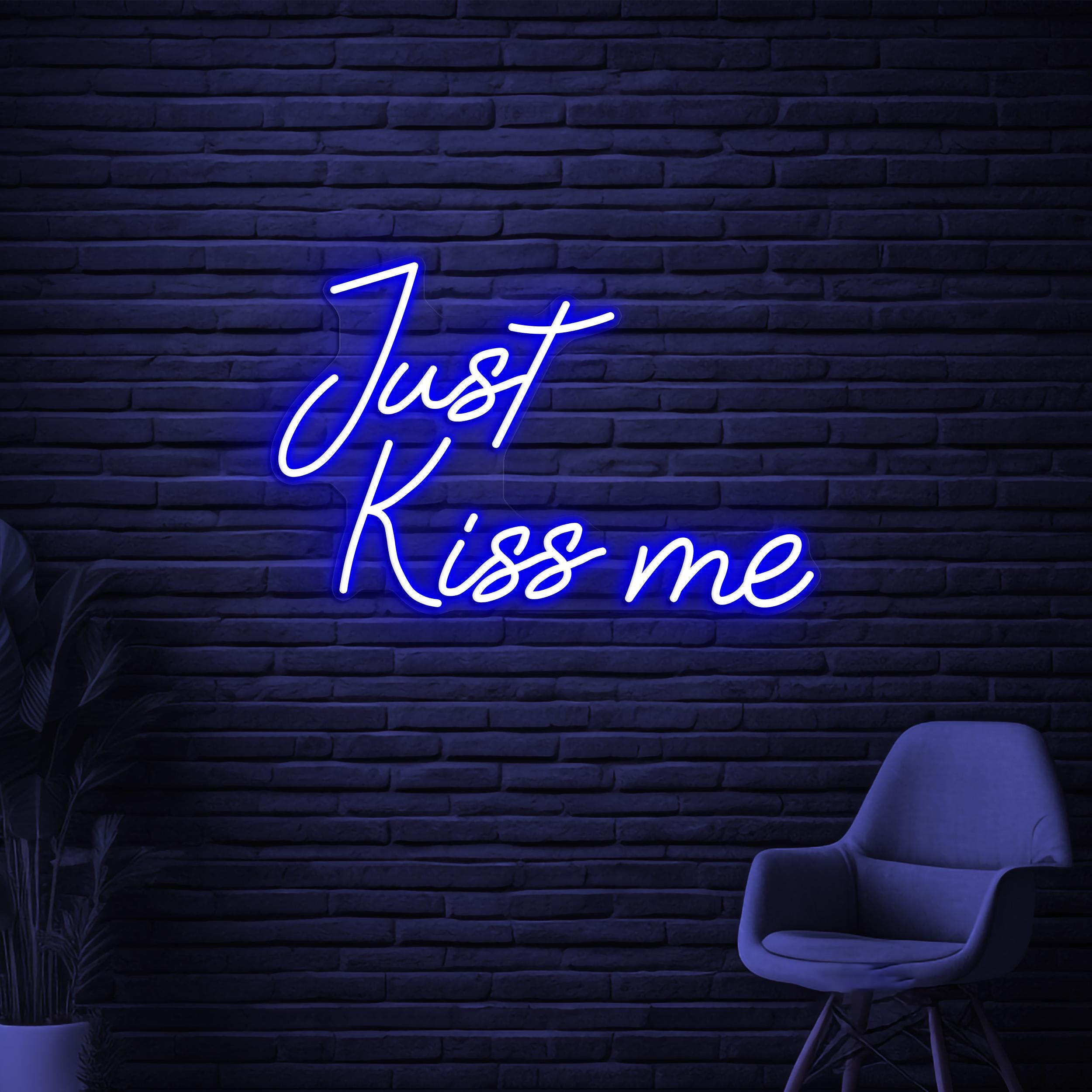 Just Kiss Me Neon Sign, Just Kiss Me Led Light, Kiss Me Wall Decor, Personalized Kiss Sign, Romantic Wall Decor, Couple Room Wall Light