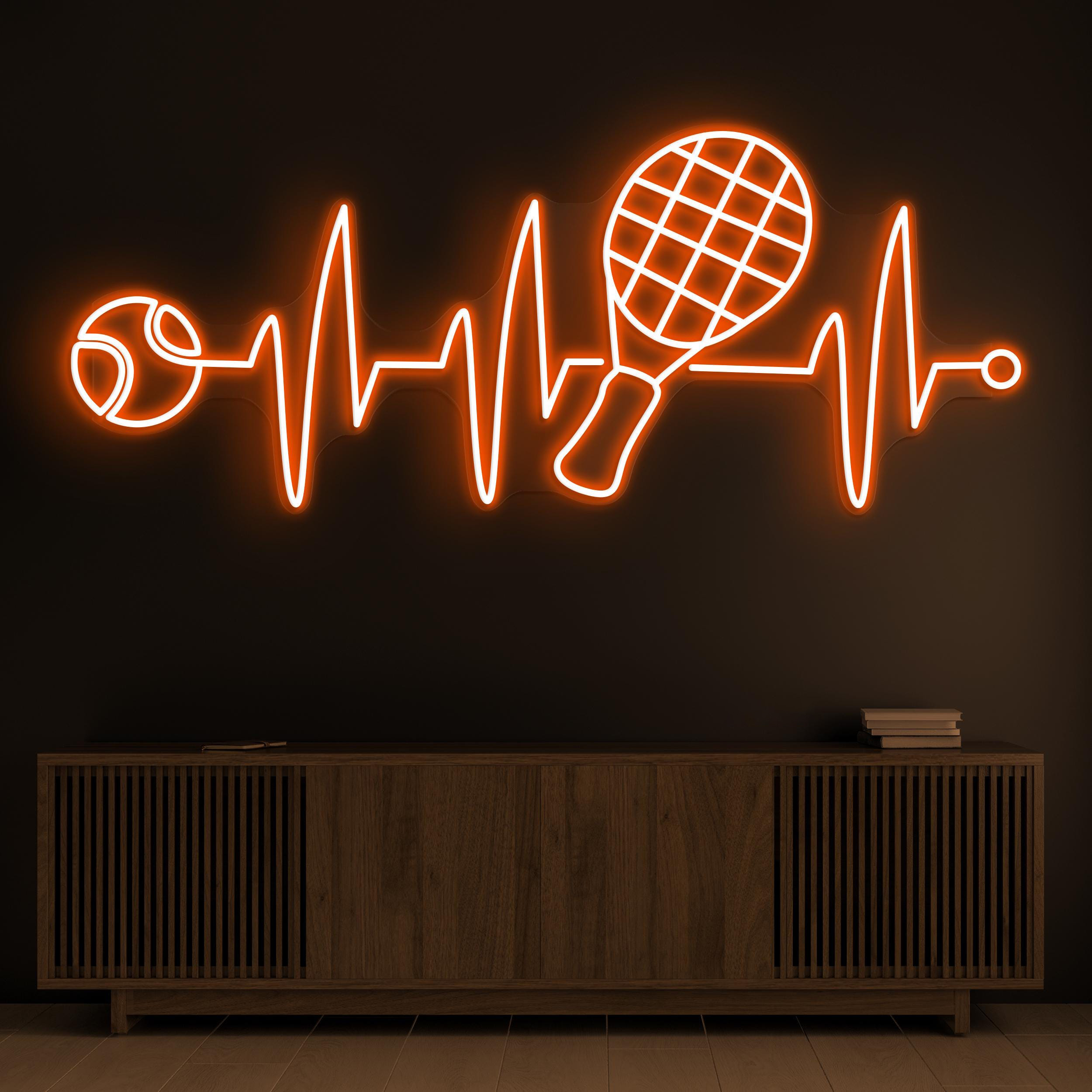 Tennis Neon Sign, Tennis LED Light, Tennis Heartbeat Wall Decor, Sports Shop Neon Art, Home Wall Decor, Custom Sign, Heartbeat Tennis Art
