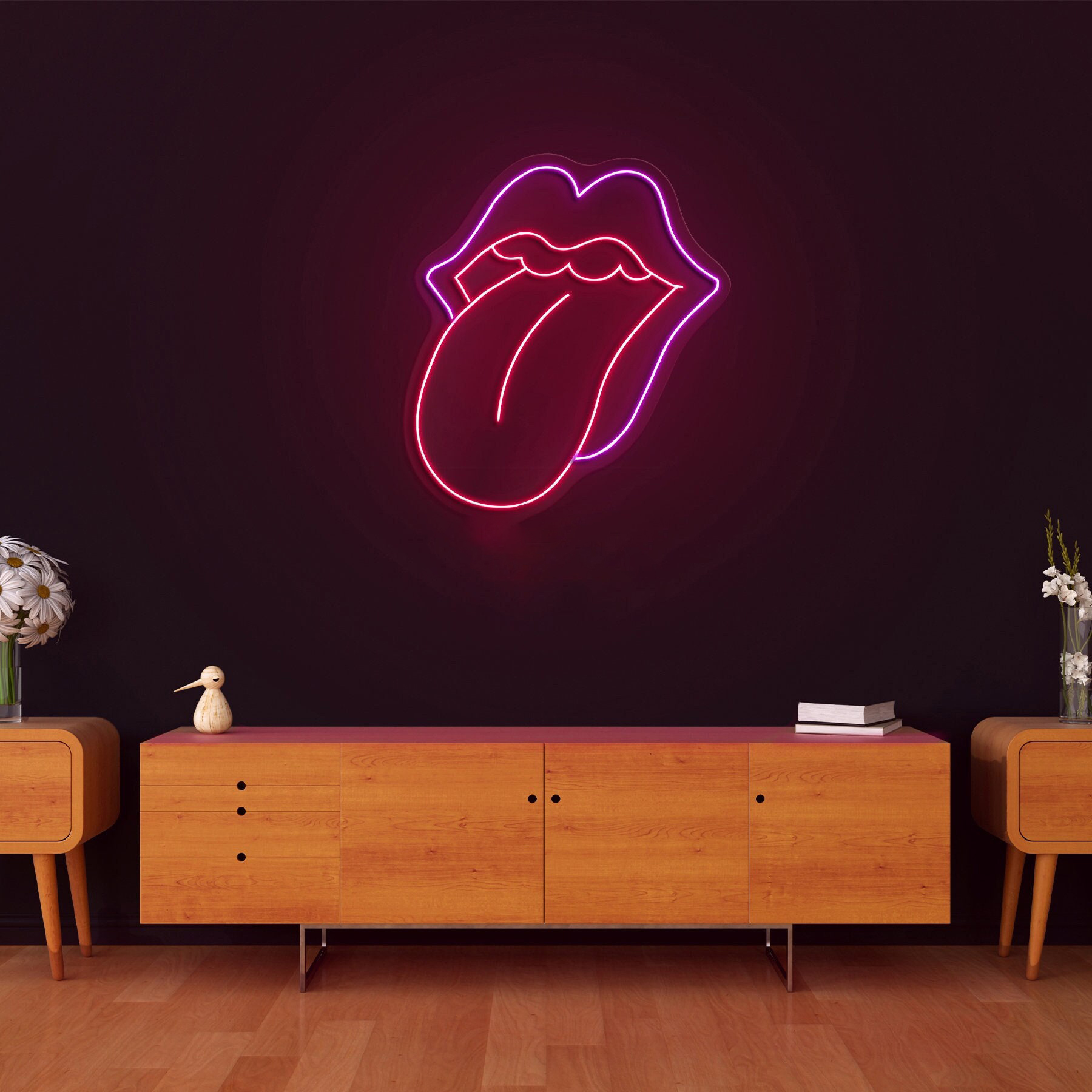 Mouth Lips Neon Sign, Lips LED Light, Big Tongue Modeling Sign, Room Decor, Lips Wall Art, Party Gift, Custom Neon Sign, Home and bar Decor