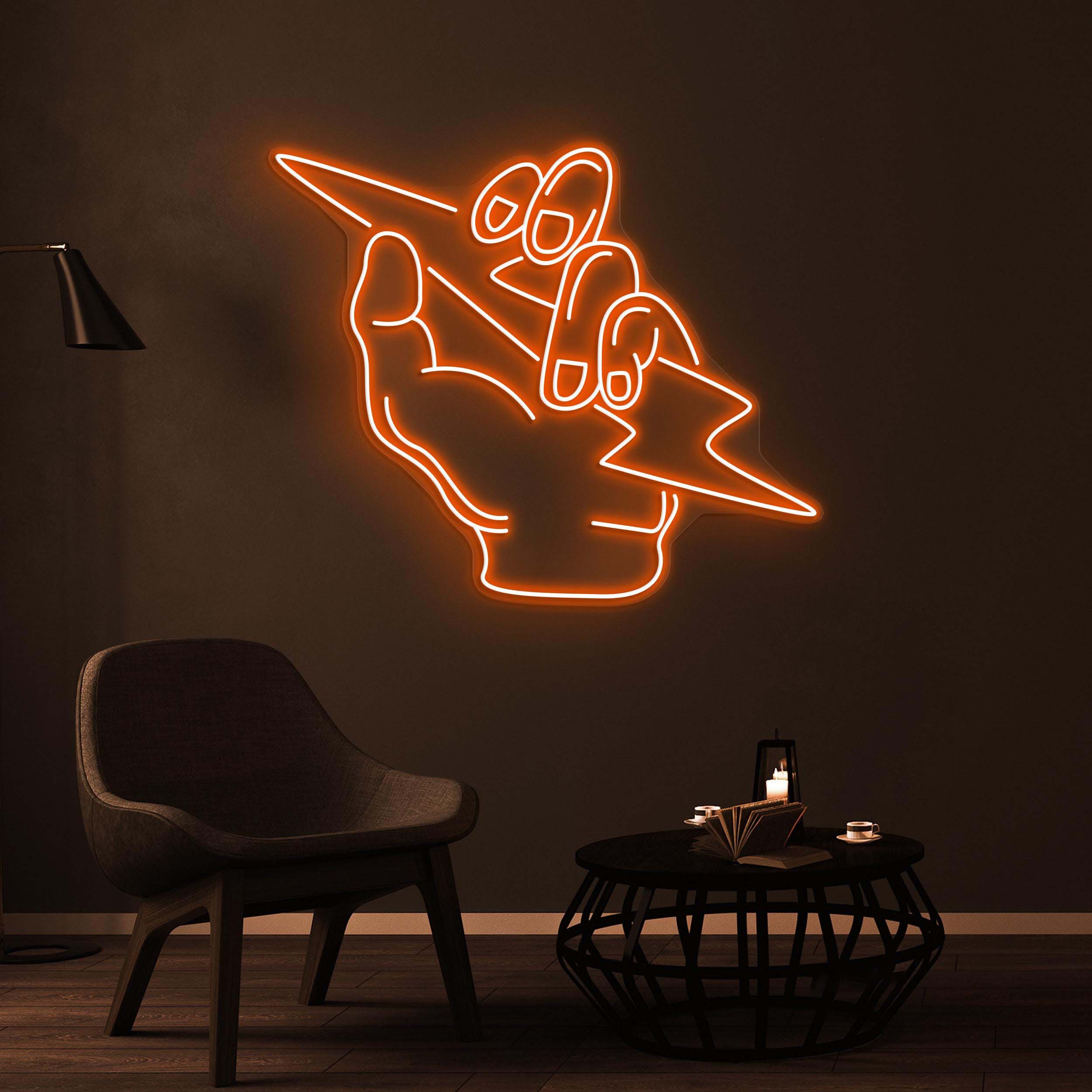 Hand Neon Sign, Lightning Hand LED Light, Thunder Light Hand Wall Art, Game Room Wall Decor, Hand Holding Light Sign, Home Decor, Gift Idea