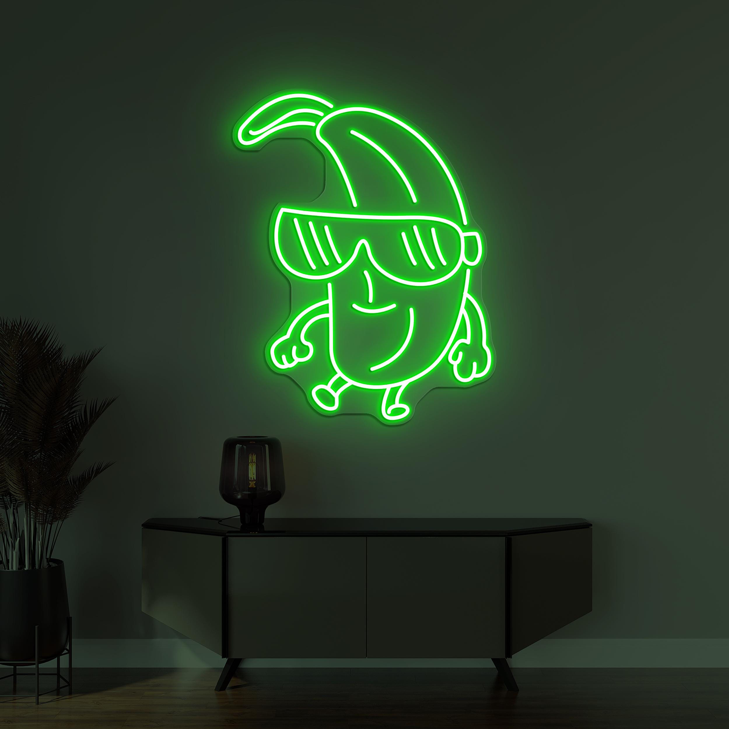 Banana With Sunglasses Neon Sign, Banana With Sunglasses LED Light, Custom Neon Sign, Fruit Shop Light, Cool Banana Wall Decor, Kid Room Art
