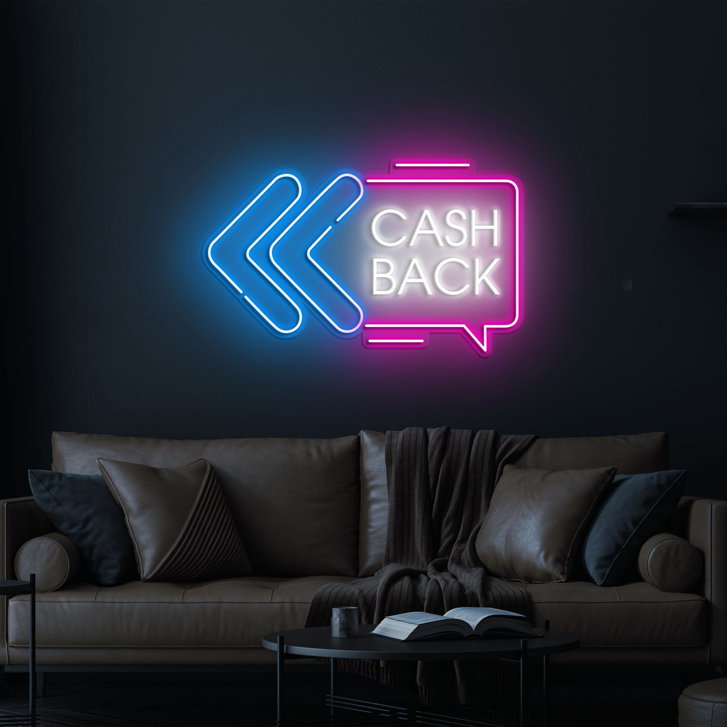 Cash Back Neon Sign, Shop Decor, Signage for Stores, Shops, and Promotions, LED Wall Decor for Cash Back Offers and Sales