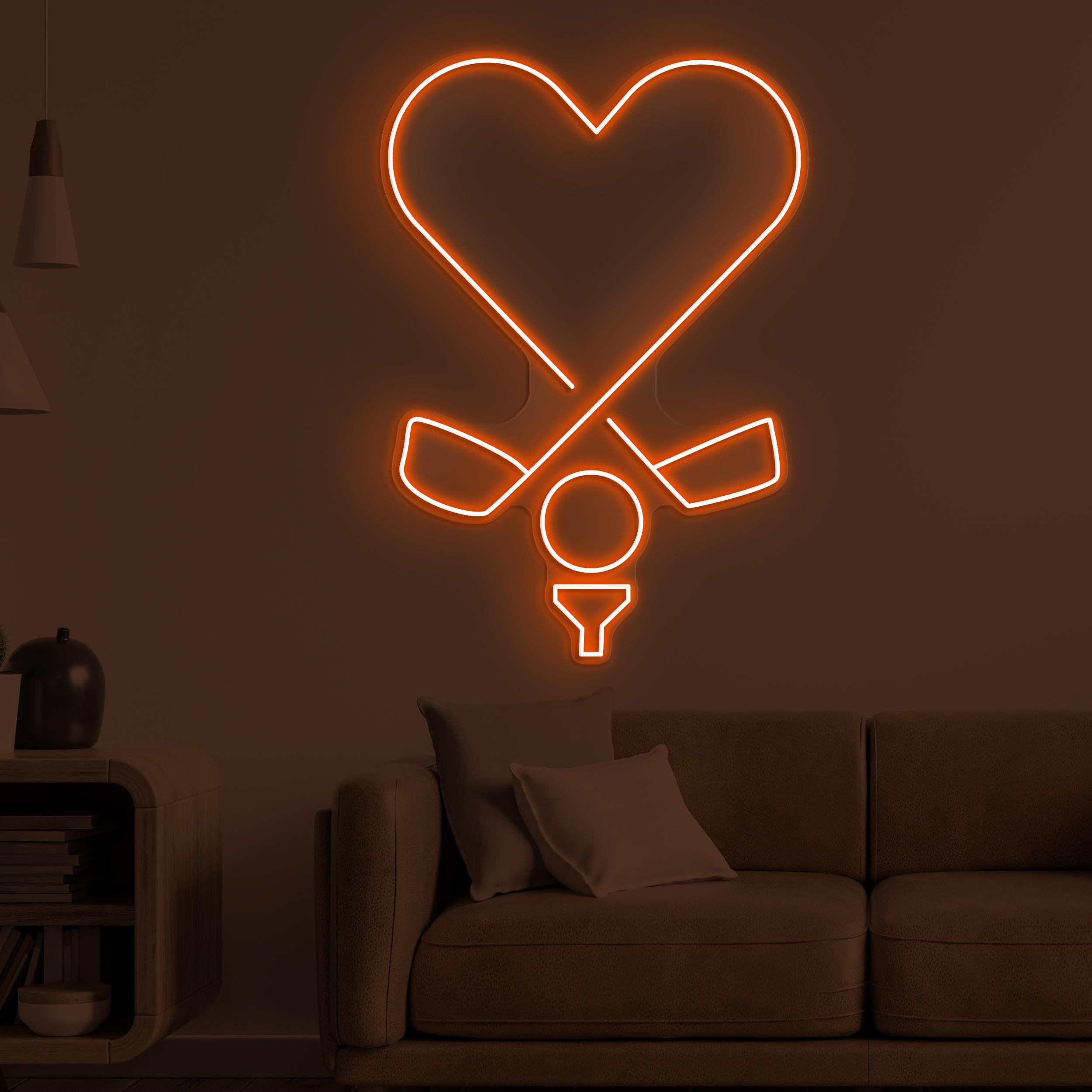 Golf With Heart Neon Sign, Golf With Heart LED Light, Golf Lover LED Wall Art, Heart of Golf Neon Light, Cafe & Bar Neon Decor, Home Decor