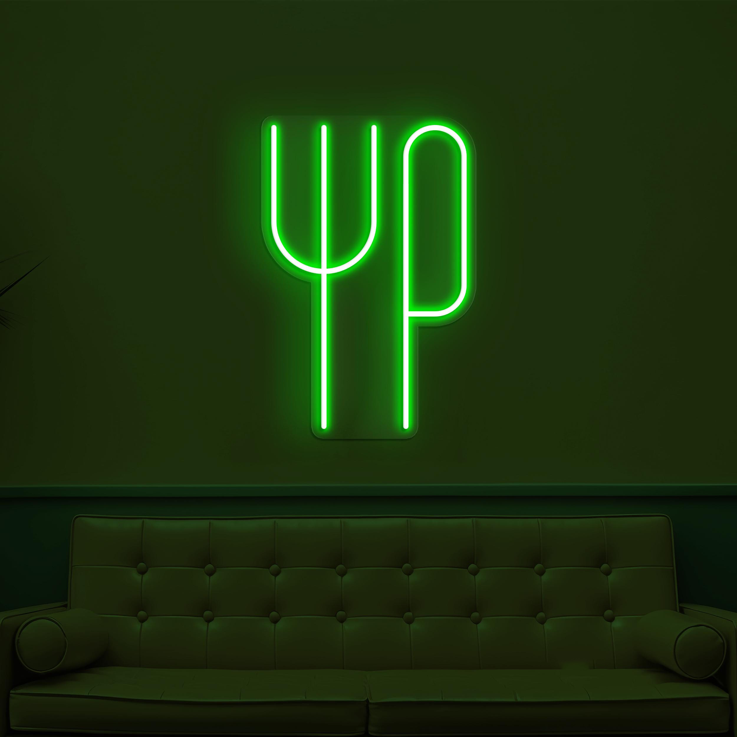 Fork and Knife Neon Sign, Fork-Knife LED Light, Stylish Fork & Knife Wall Decor, Cafe, Bar Wall Art, Restaurants Neon Sign, Foodie Love Art