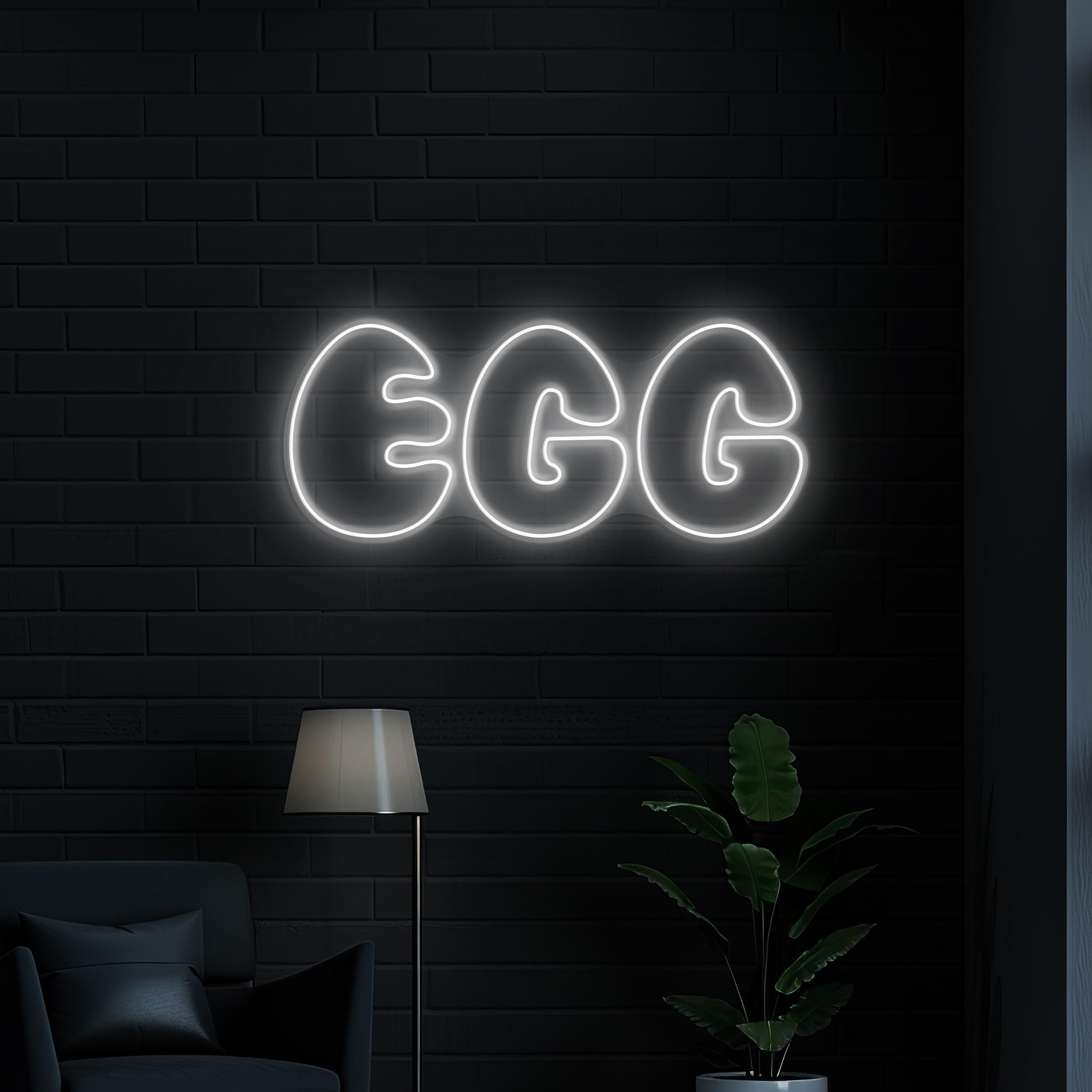 Egg Neon Sign, EGG led Light, EGG LED Neon Art, Breakfast Neon Light, Food Wall Decor, Cafe Wall Art, Kitchen Wall Decor, Gift for Egg Lover