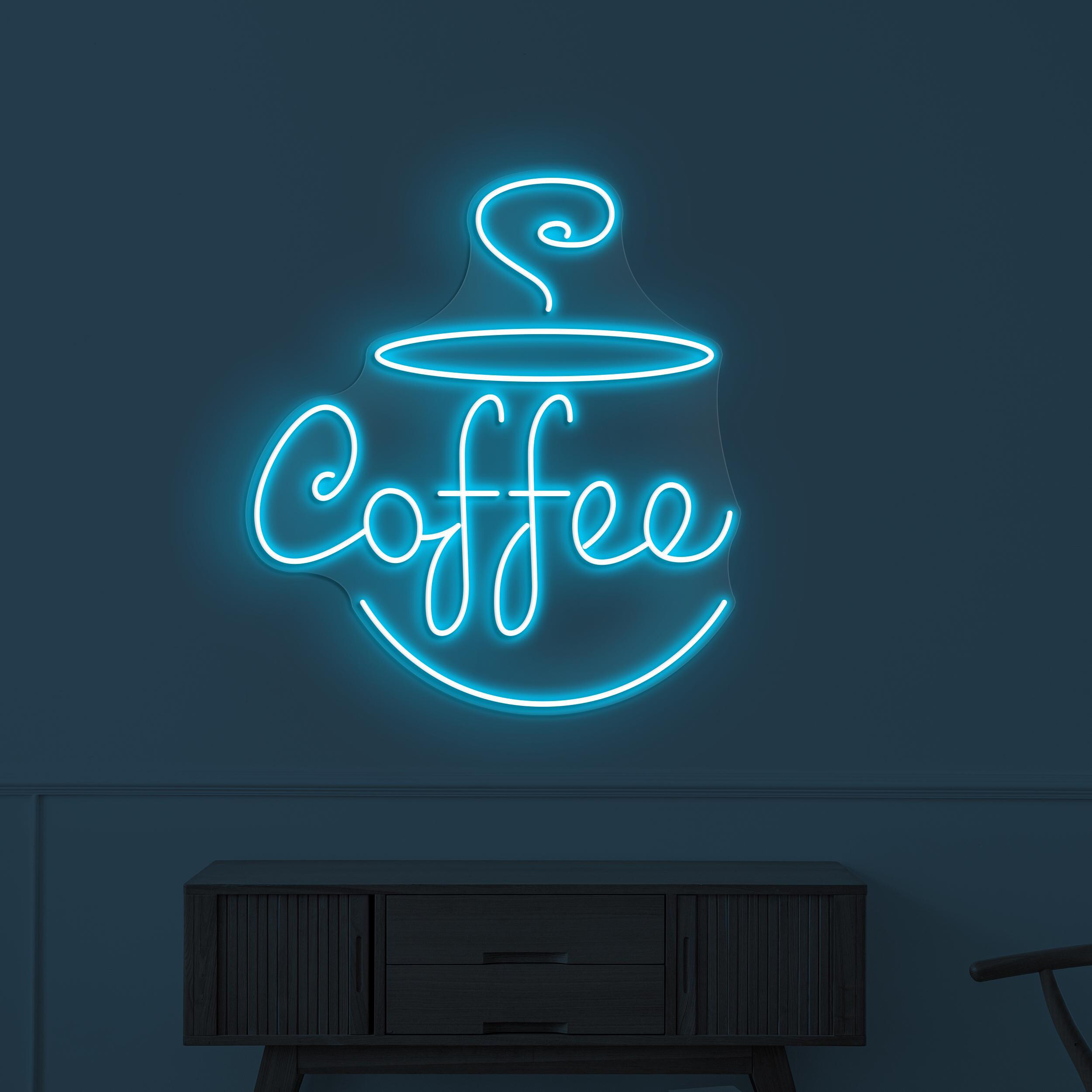Coffee Neon Sign, Coffee LED Light, Flaming Coffee Wall Decor, Coffee Shop Neon Light, Cafe, Bar, & Restaurants Decor, Coffee Lover's Sign