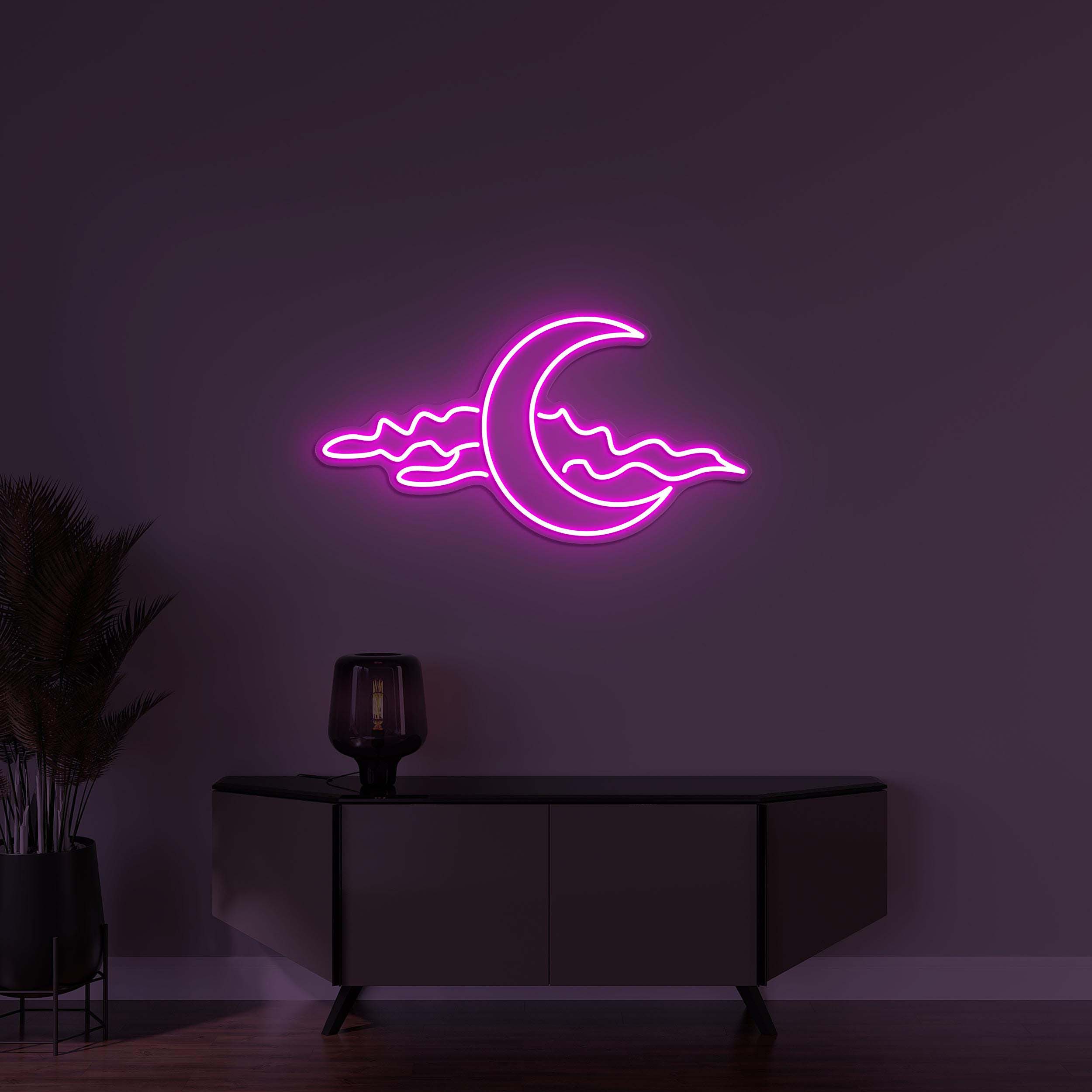 Moon and Cloud Neon Sign, Moon With Cloud LED Light, Moon and Cloud Wall Decor, Dreamy Night Art, Moonlit Sky Neon Light, Home Wall Decor