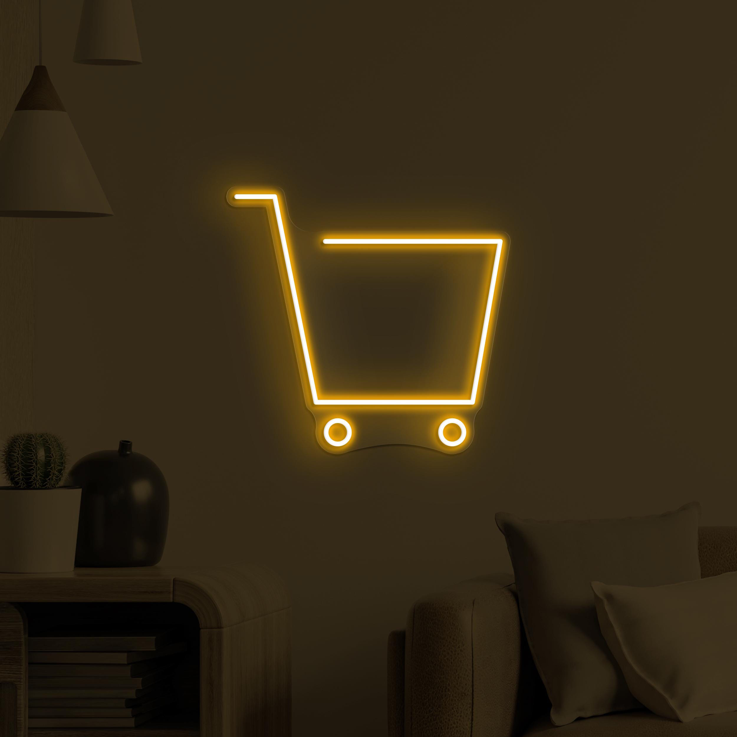 Shopping Cart Neon Sign, Shopping Cart LED Light, Shopping Trolley Wall Art, Shopping Mall Wall Decor, Retail Neon Light, Shopping Mart Sign