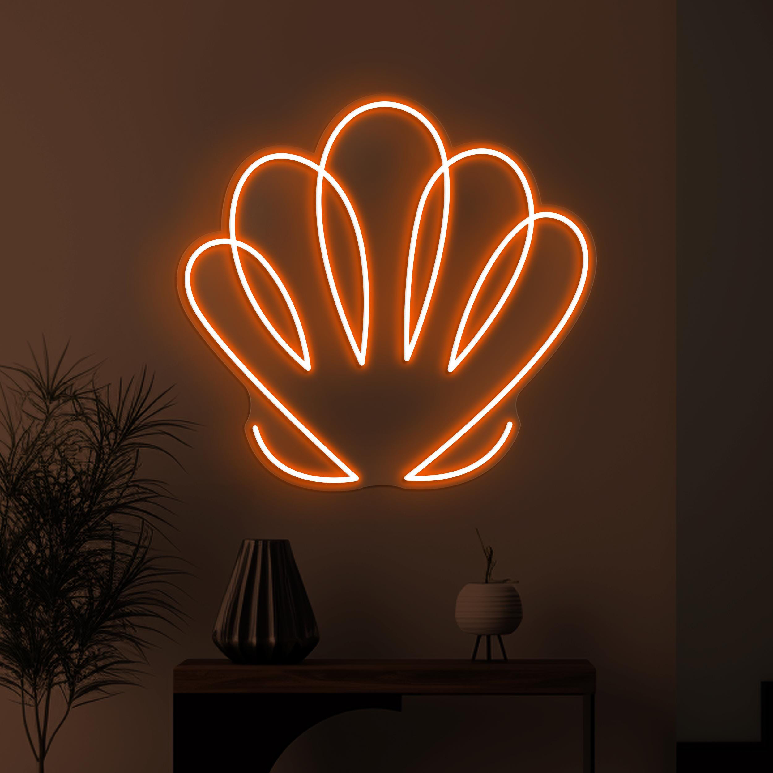 Seashell Neon Sign, Seashell LED Light, Clams Shell Wall Decor, Shell Wall Art, Sea Animal Sign, Beach Neon Light, Home Wall Decor, Gift