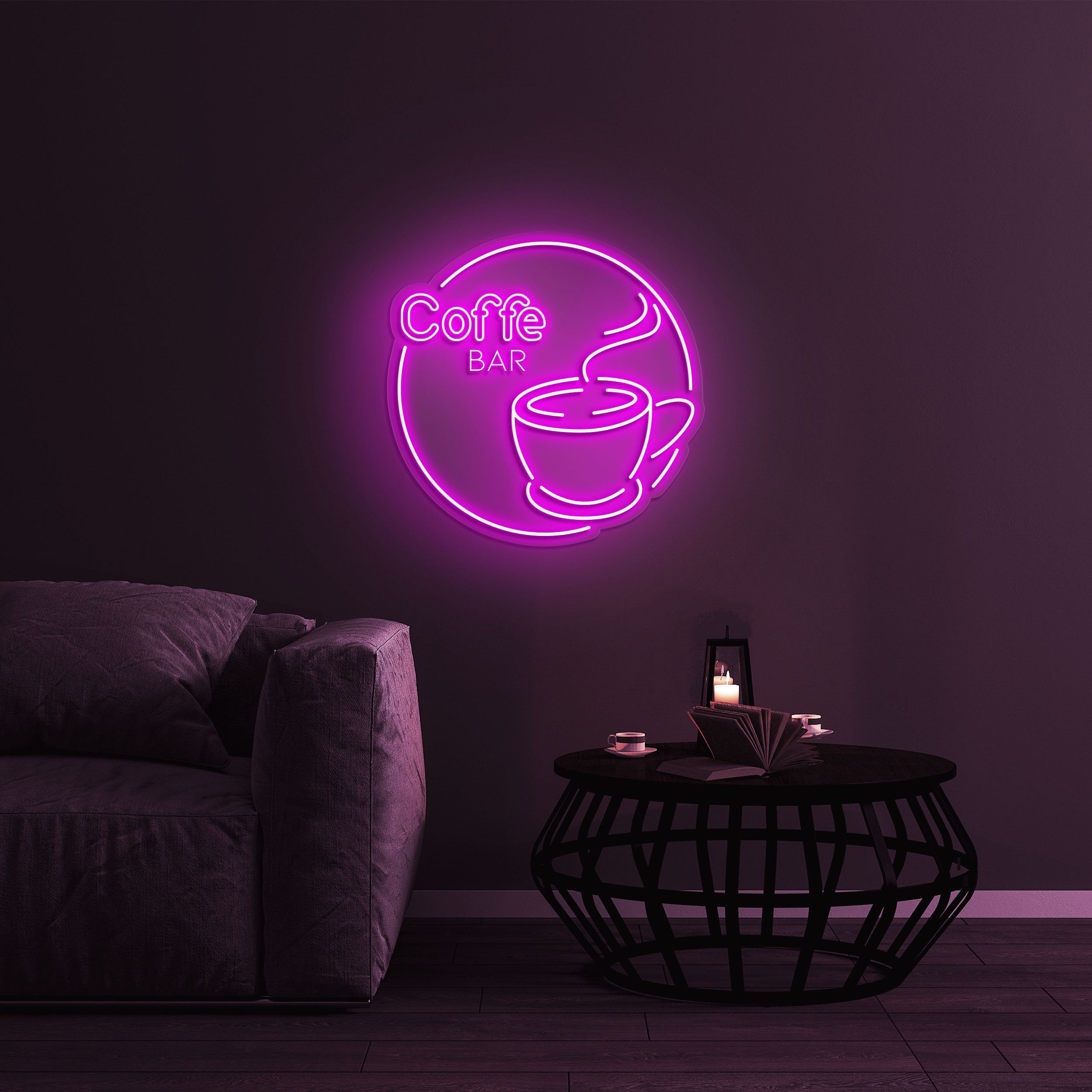 Coffee Bar Neon Sign, Coffee Cup Light, Open Sign, LED Neon Light, Decor for Coffee Lovers, Sign for Home, Cafe, Coffee Shop, Business Decor