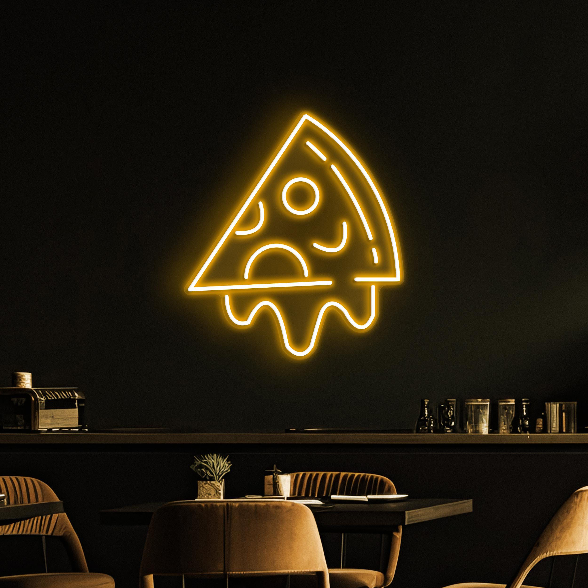 Melting Pizza Neon Sign, Melting Pizza LED Light, Pizza Shop Wall Decor, Foodie Wall Art, Pizza Slice Neon Light, Restaurant Neon Decor