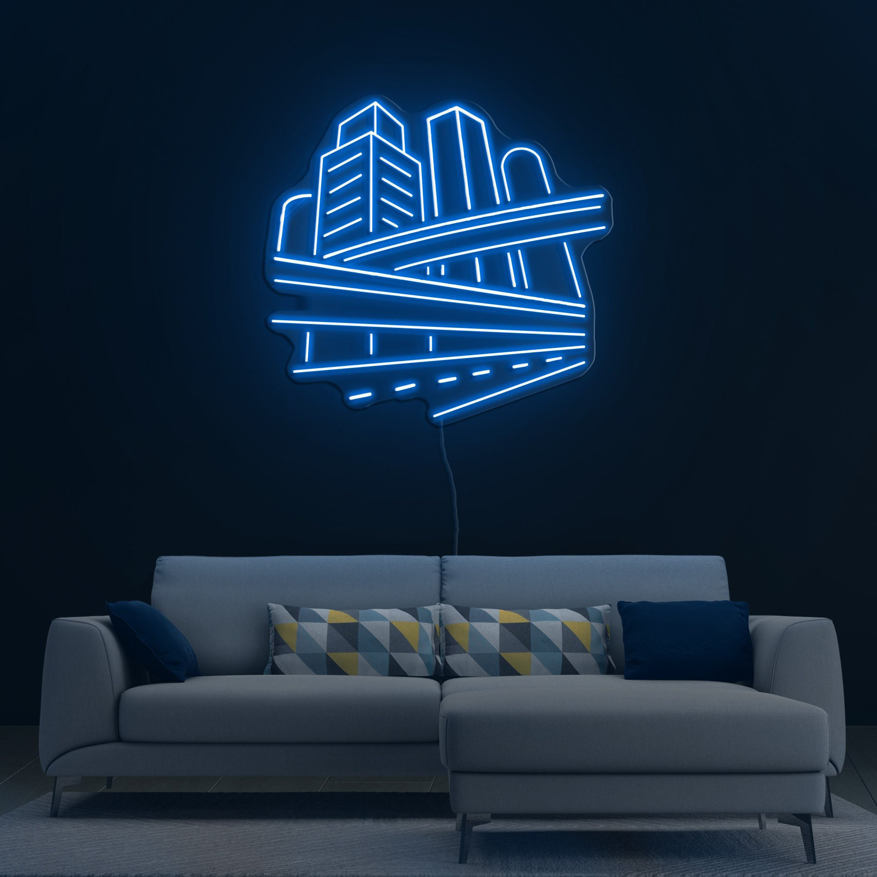 City Skyline Neon Sign, Urban Building LED Art, City Silhouette Neon Light, Decor for Bedroom, Office, Game Room, Home Decor, Cityscape Art