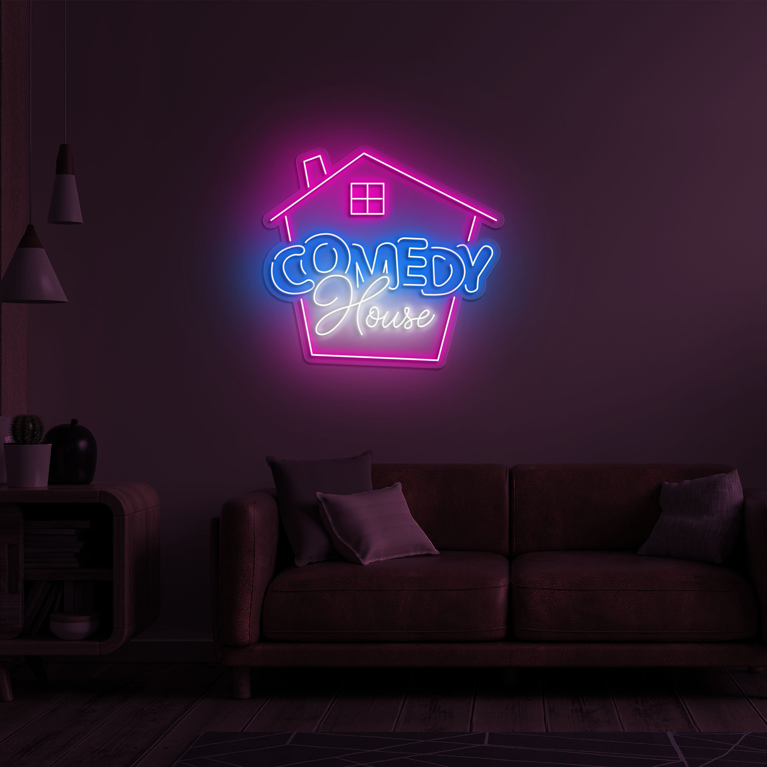 Comedy House LED Neon Light, Decor for Comedy Clubs, Home Theaters, Drawing Rooms, and Event Rooms, Neon Bar Sign for Home & Business, Gift