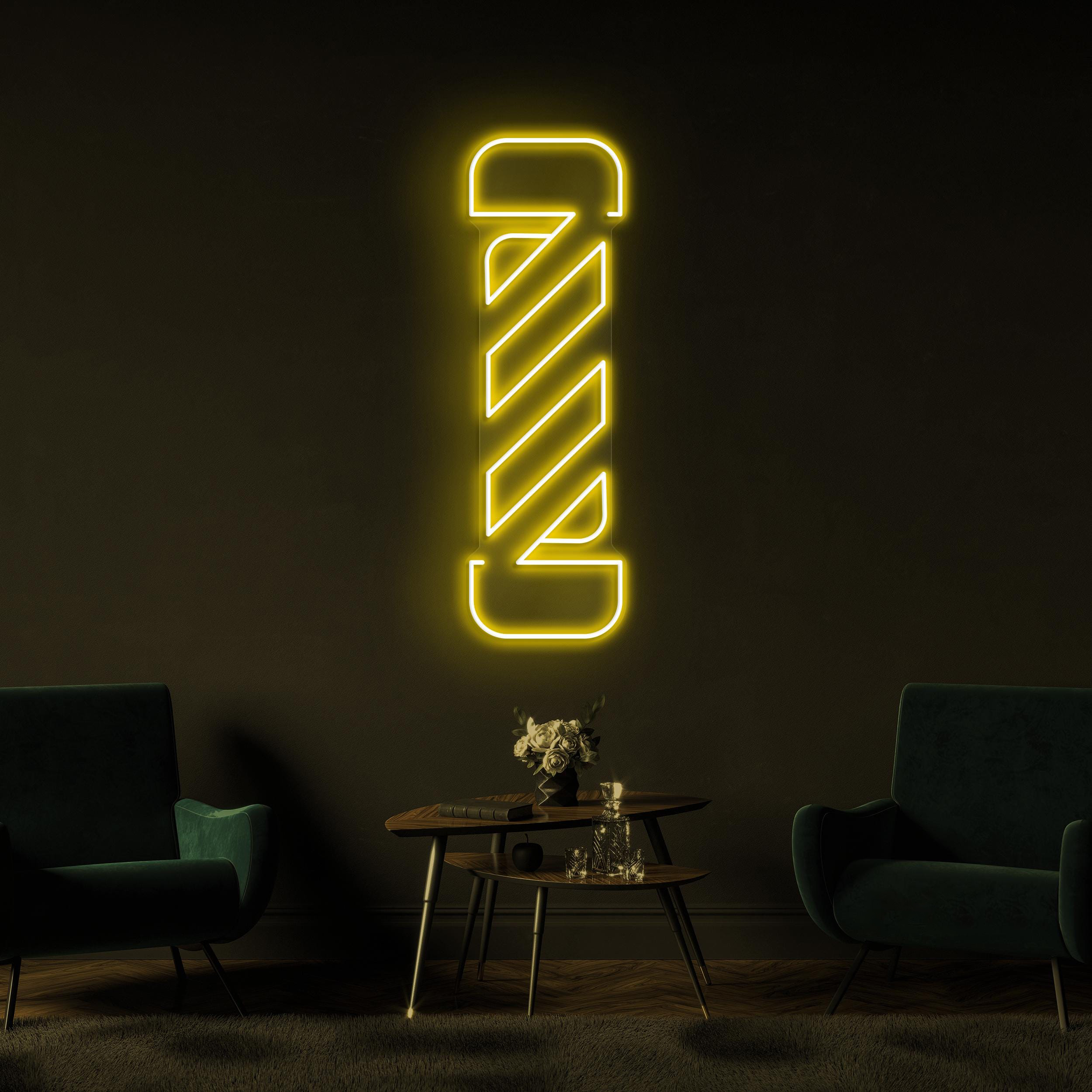 Barber Pole Neon Sign, Barber Pole LED Light, Barber Business Logo Art, Haircut Wall Decor, Hair Beauty Neon Light, Barber Pole Neon Sign