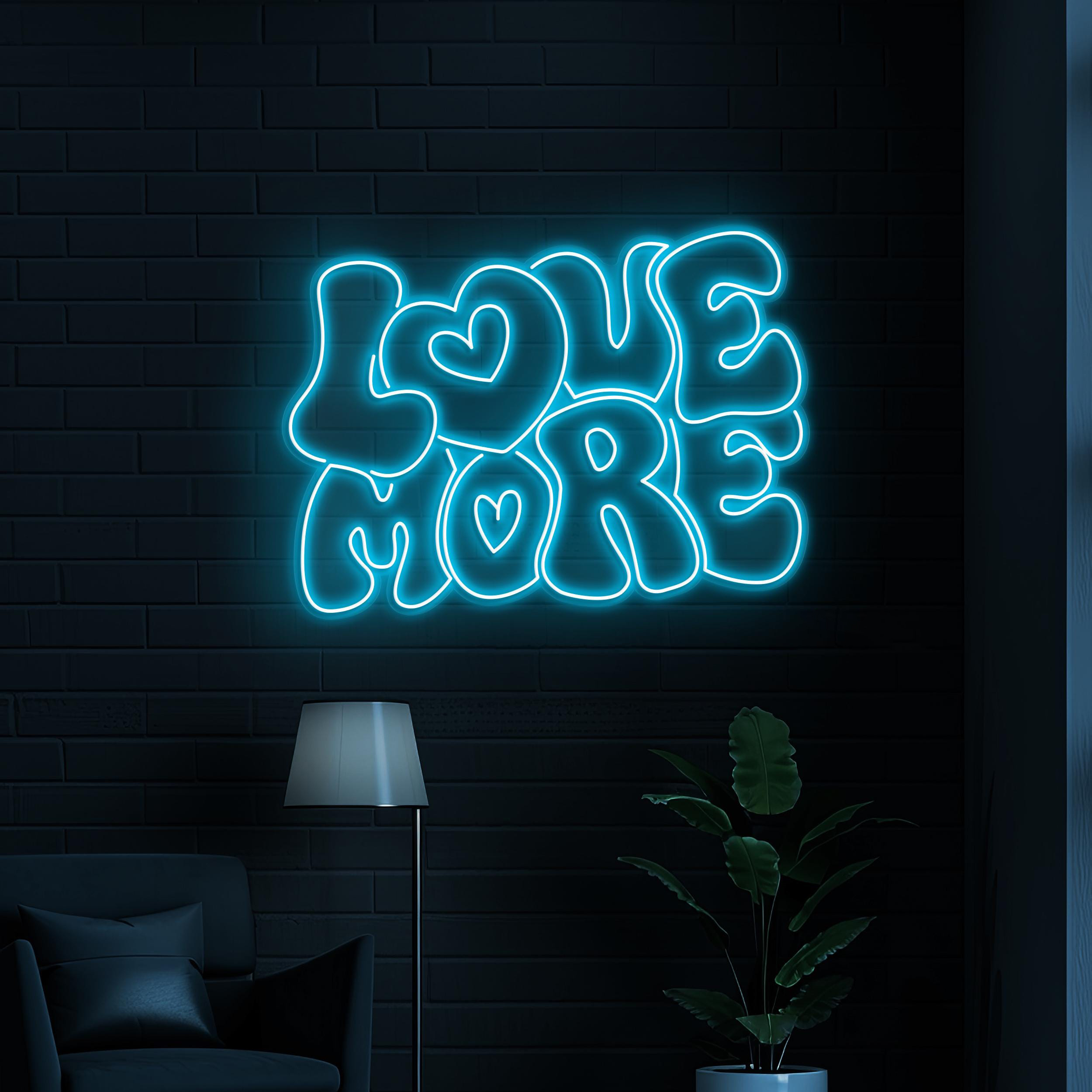 Love More Neon Sign, Love More LED Light, Love More Wall Art, Romantic Home Decor, Engagement, Birthday, Party Decoration, Couples Love sign