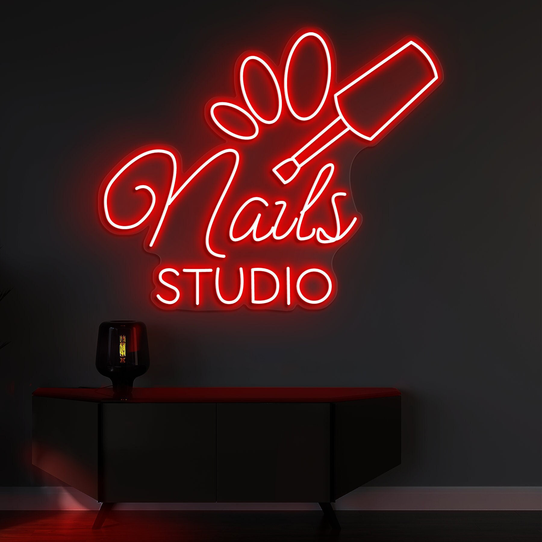 Nails Studio Neon Sign, Light for Nail Art Studios, Décor for Makeup Rooms and Shops, Gift for Nail Lovers and Ladies,Light for Beauty Rooms