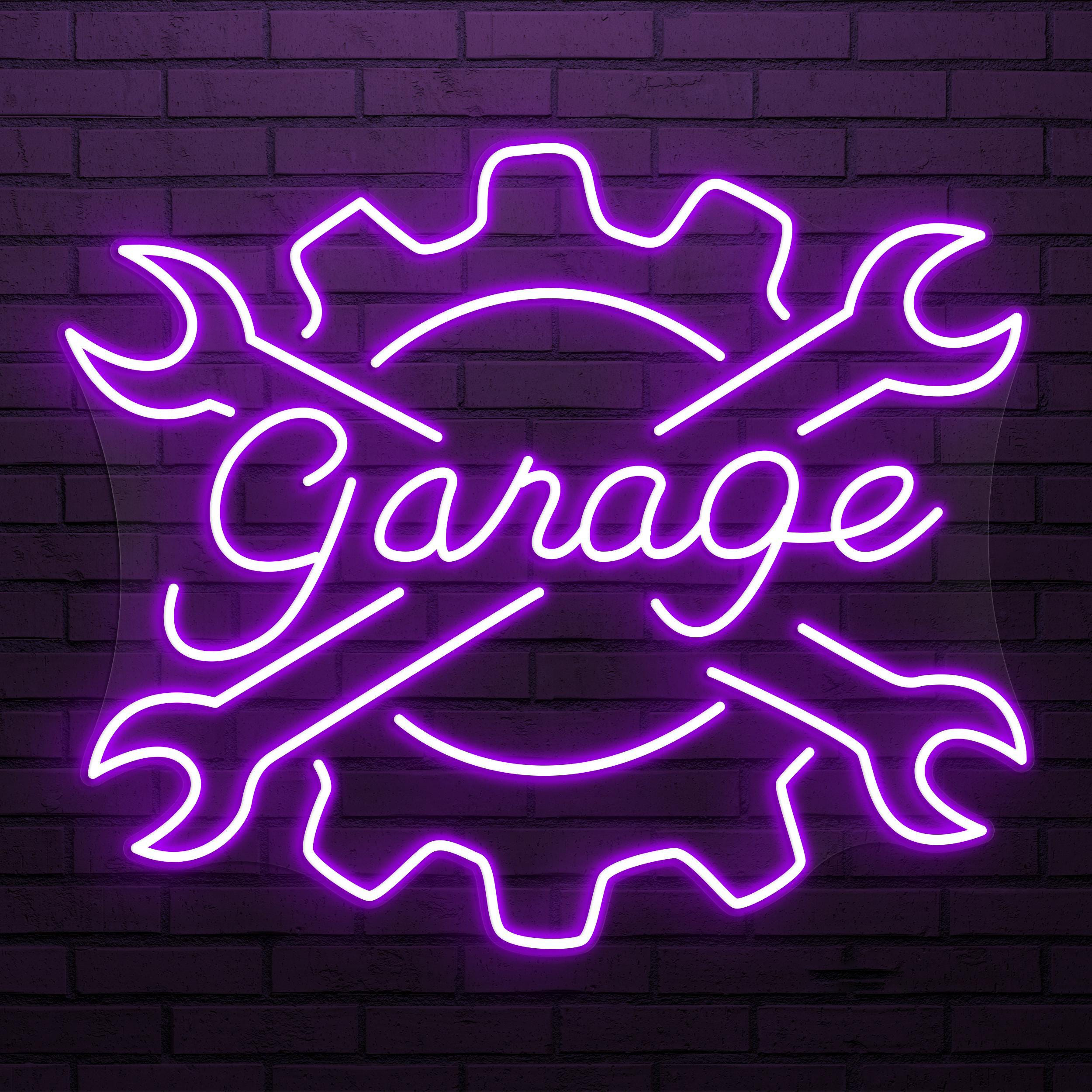 Garage Neon Sign, Garage LED Light, Mechanic Tools Wall Art, Auto Shop Wall Decor, Wrench Neon Art, Workshop Neon Light, Man Cave Decor