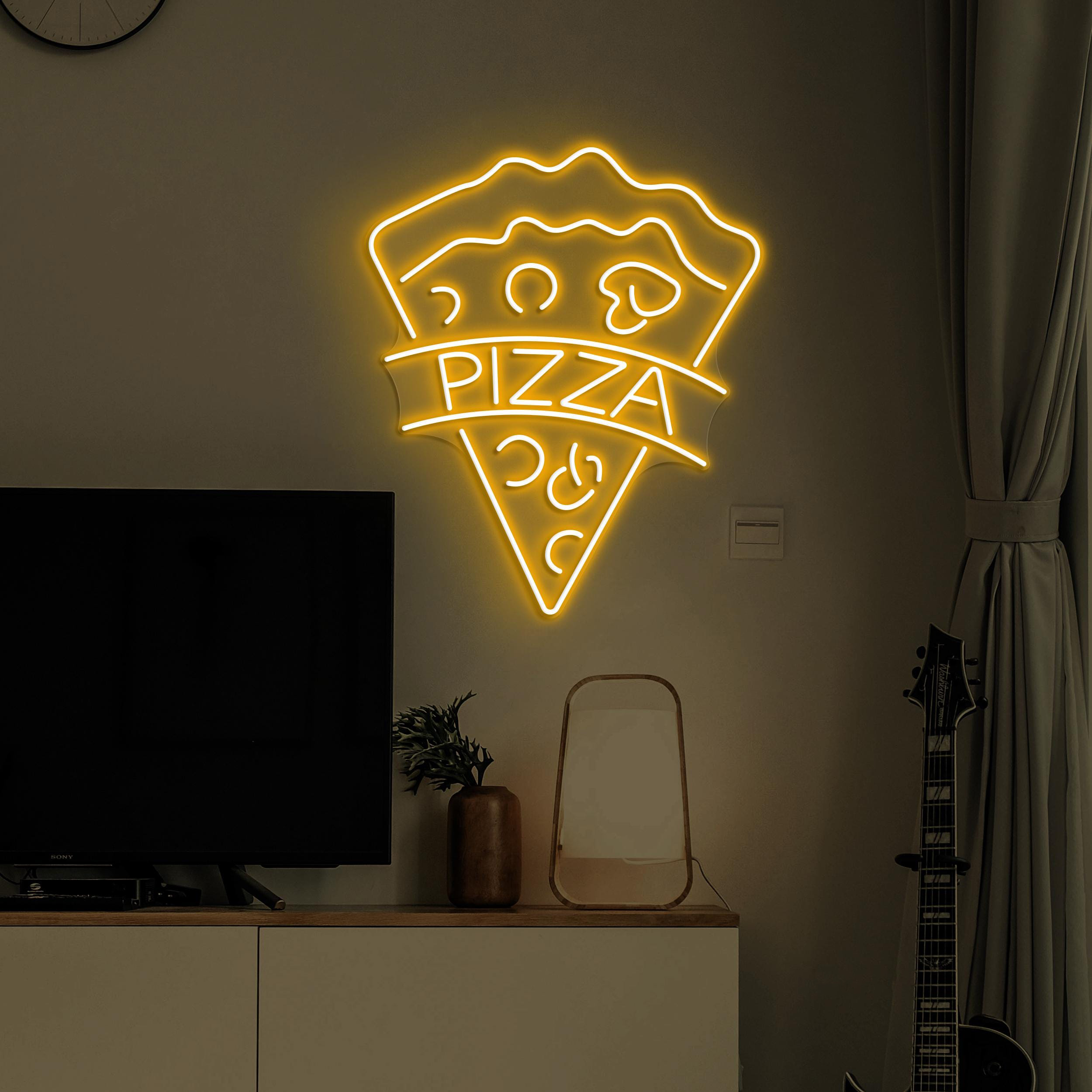 Pizza Neon Sign, Pizza LED Light, Pizza Logo Wall Decor, Pizza Cafe Neon Light, Kitchen Neon Art, Foodie Neon Sign, Pizza Lover Wall Decor