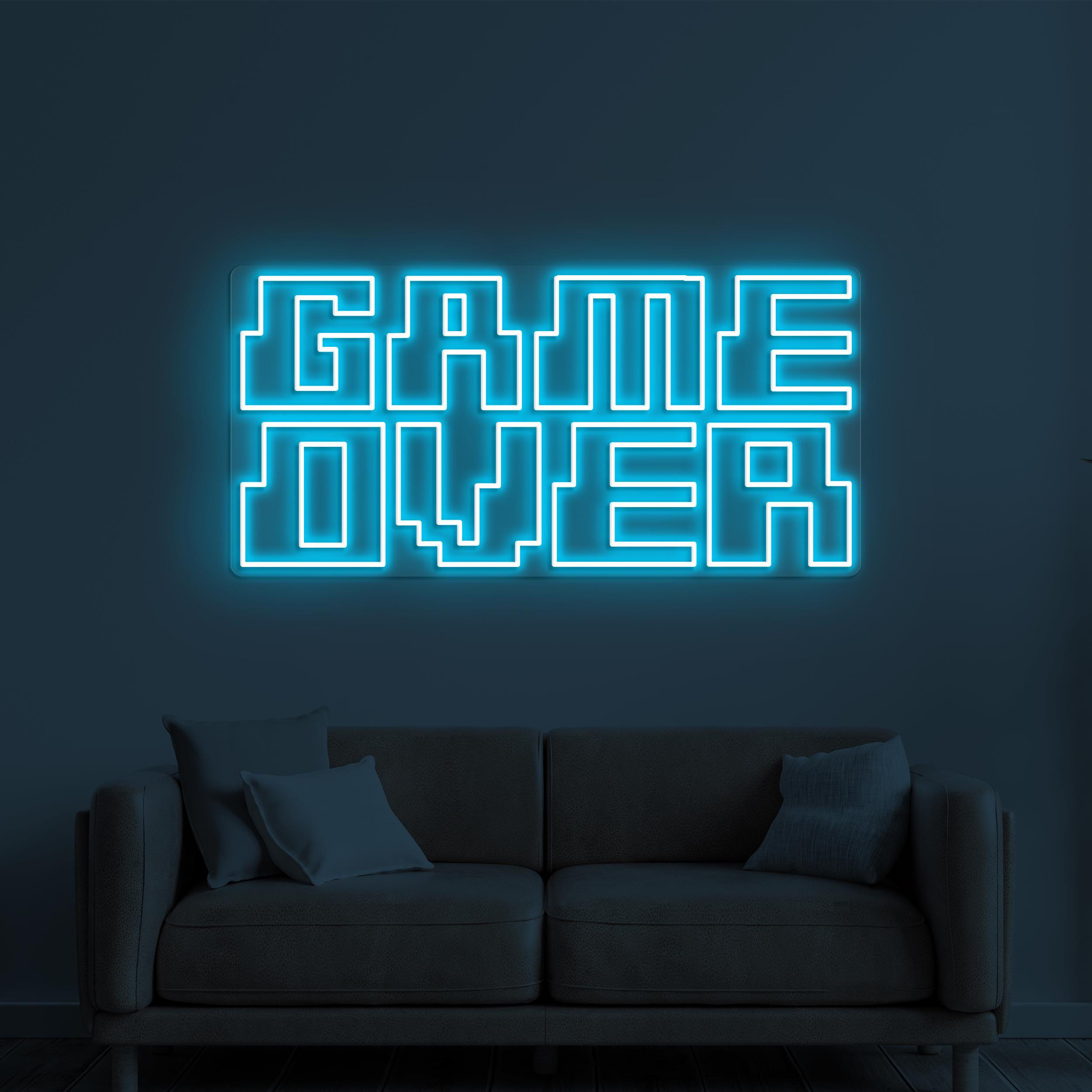 Game Over Neon Sign, Game Over LED Light, Game Room Wall Decor, Custom Neon Sign, Game Zone Wall Art, Gift for Game Lover, Kids Room Decor
