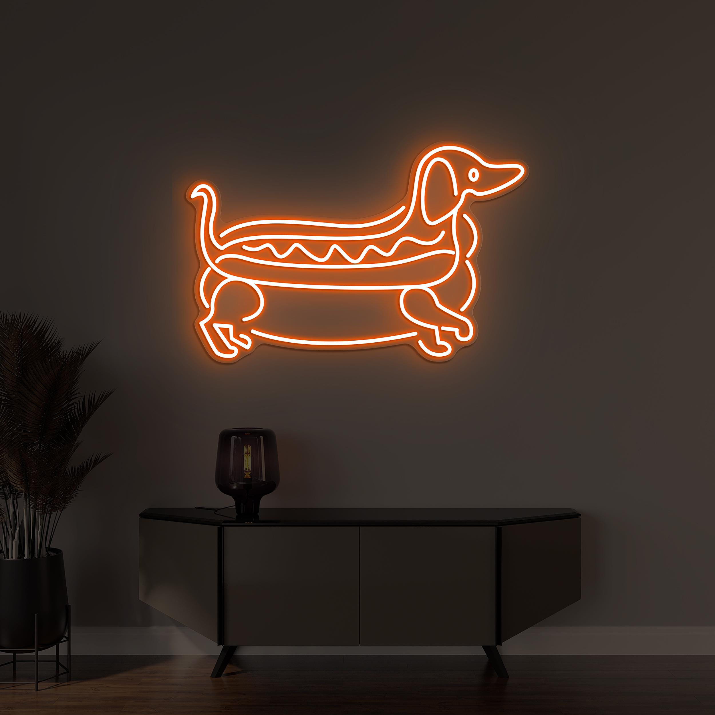 Dachshund Hot Dog Neon Sign, Dachshund Hot Dog LED Light, Dog Wall Decor, Custom Neon Sign, Hot Dog Shop Decor, Kids Room and Pet Shop Decor