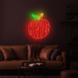Apple Neon Sign Light, Apple Letter Neon Sign, Apple Fruit Neon for Kitchen, Kids Room Decor, Kawaii Apple Wall Art, Cafe and Bedroom Gift