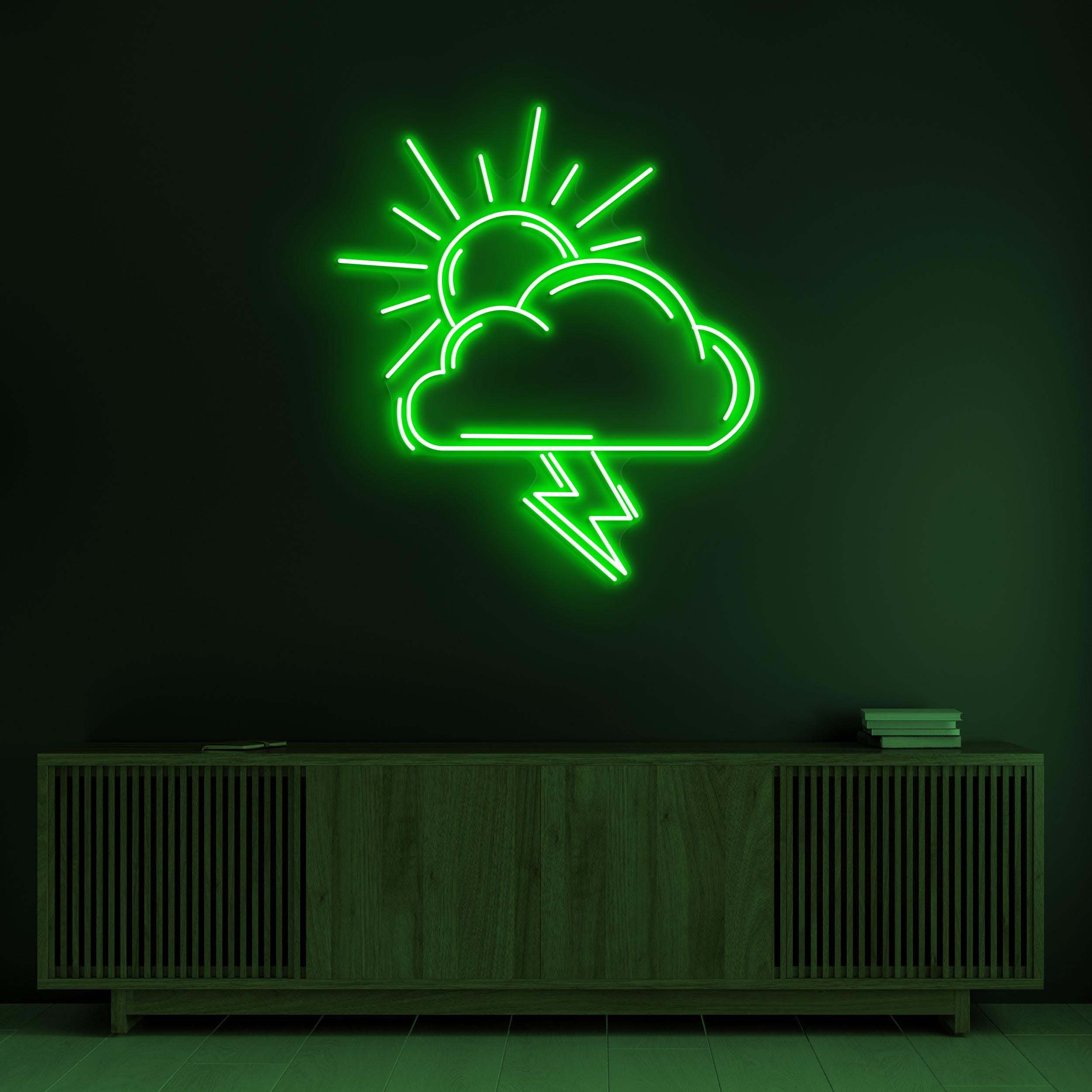Sun and Cloud Neon Sign, Lightning Bolt LED Light, Home Neon Light, Bedroom Wall Art, Weather Wall Decor Art, Cloud Neon Sign, Gift Idea