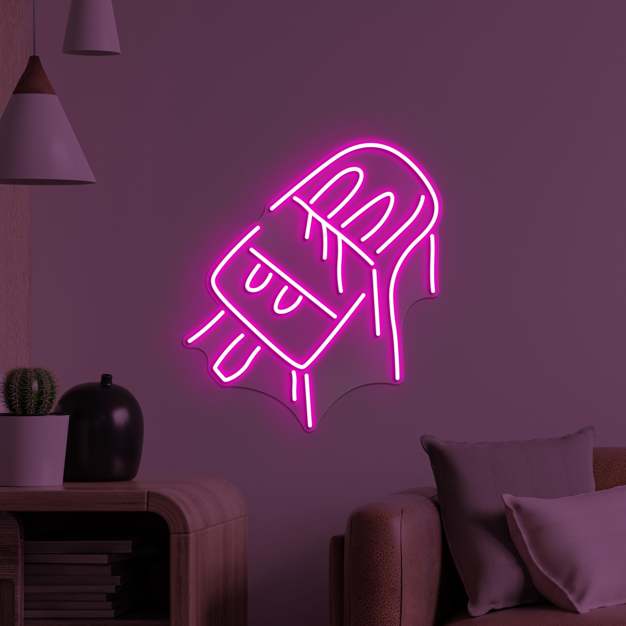 Popsicle Neon Sign, Popsicle LED Light, Nursery Room Wall Decor, Ice Cream Wall Art, Frozen Treat Neon Light, Ice Cream Shop Neon Decor