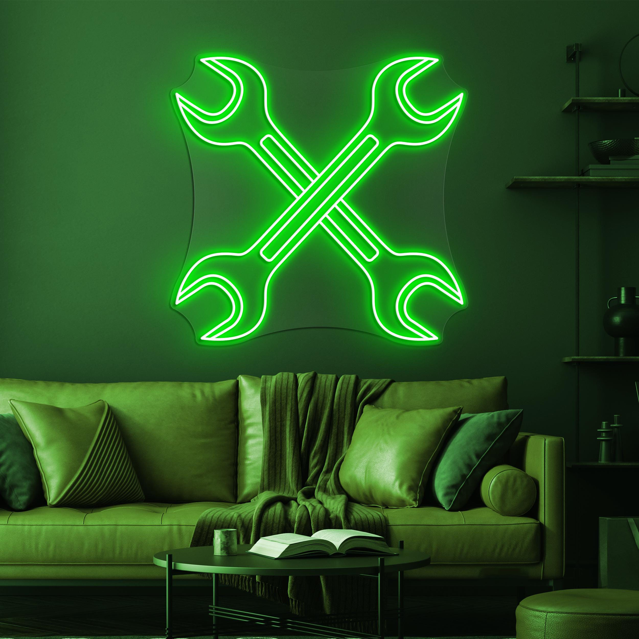 Wrenches Neon Sign, Wrenches LED Light, Mechanic Wall Decor, Garage Wall Art, Work Shop Neon Light, Car & Bike Repair Shop Art, Tools Decor