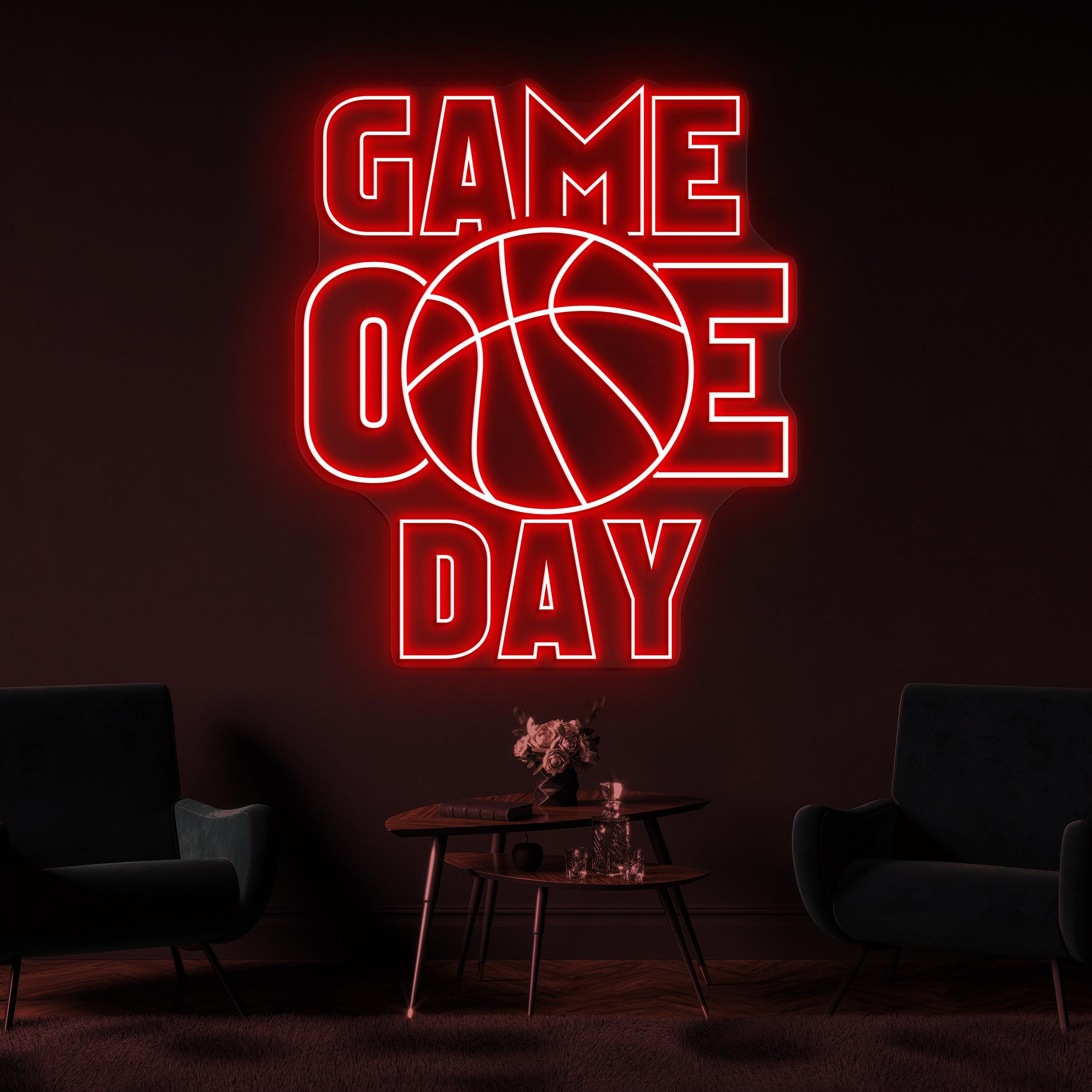 Game Day Neon Sign, Game Day LED Light, Basketball Wall Decor, Basketball Hoops Wall Art, Game Room Neon Light, Sports Shop Wall Decor, Gift