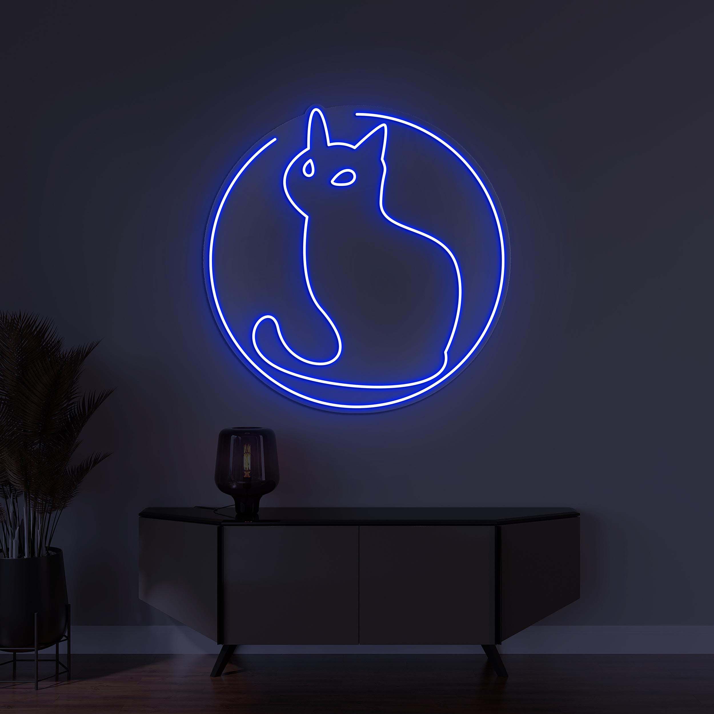 Cat On Moon Neon Sign, Cat On Moon LED Light, Animal Shop Decor, Kids Room Wall Art, Cute Wall Decor, Cat Lovers Gift, Home Wall Decor