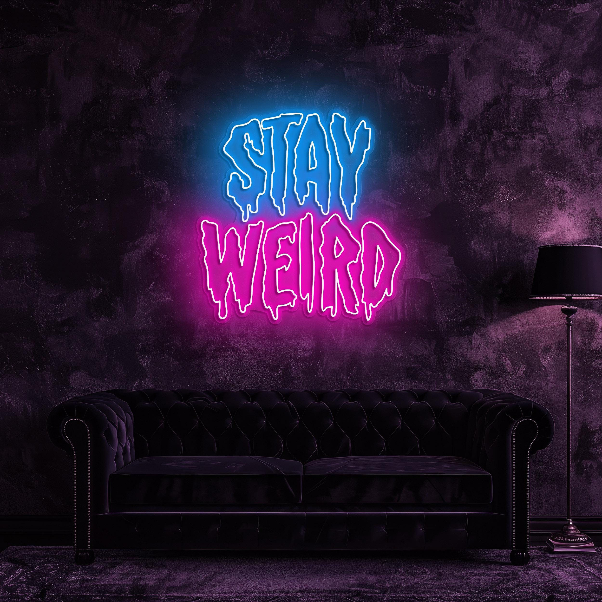 Stay Weird Dipping Neon Sign, Stay Weird Neon Light, Inspirational Wall Art Decor for Bedroom, Game Room, Stay Weird Neon Light, Gift idea
