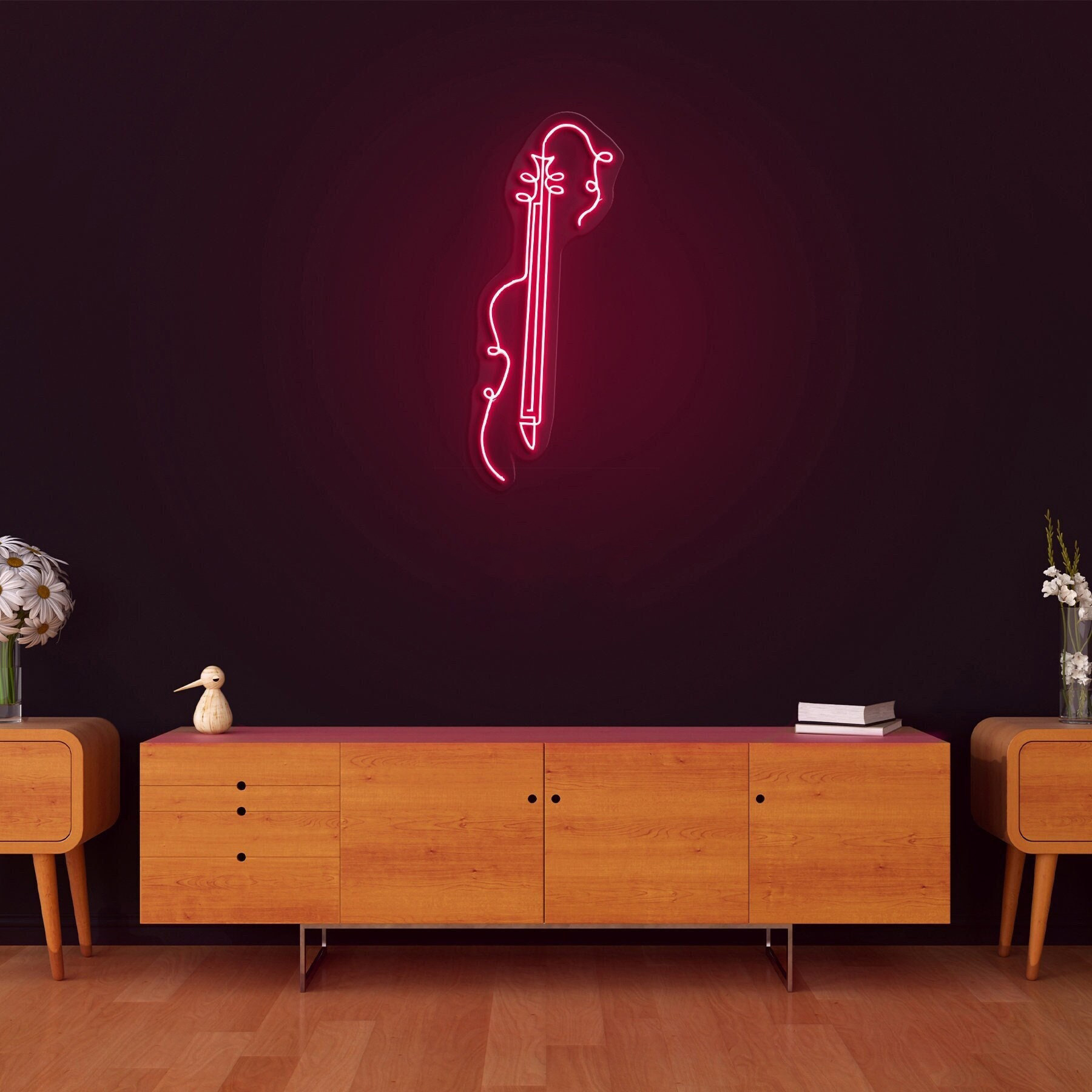 Violoncello Neon Sign, LED Music Instrument Light, Cello Led Wall Decor, Violin Neon Light, Music Theme Room Lighting, Gift for Music Lovers