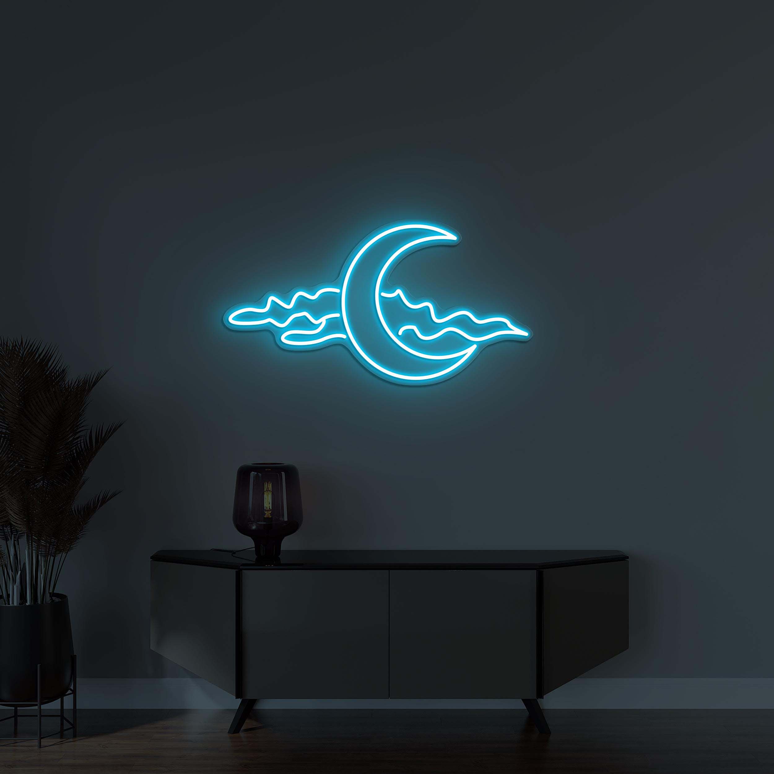 Moon and Cloud Neon Sign, Moon With Cloud LED Light, Moon and Cloud Wall Decor, Dreamy Night Art, Moonlit Sky Neon Light, Home Wall Decor