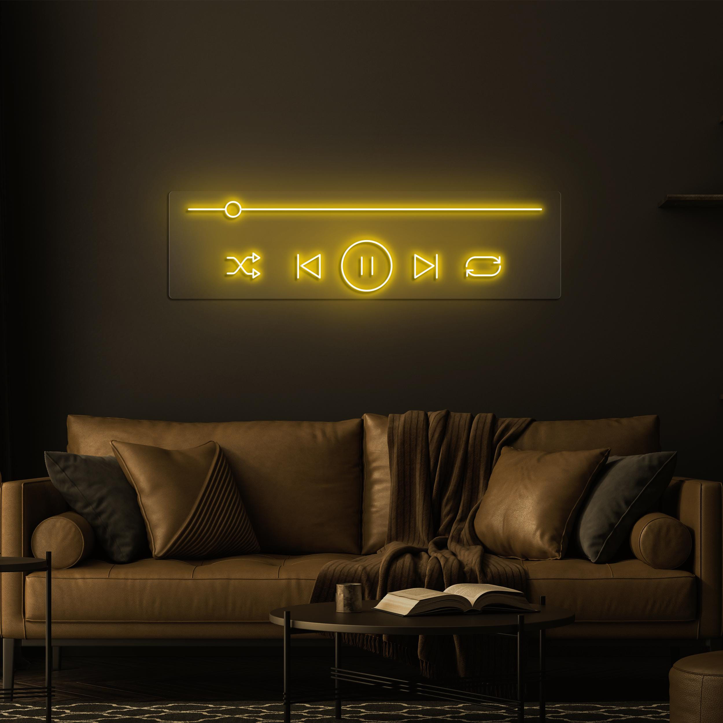 Music Control Neon Sign, LED Wall Art for Music Lovers, Custom Neon Sign for Game Rooms, Home Studio, Music Room Decor, Gift for Musicians