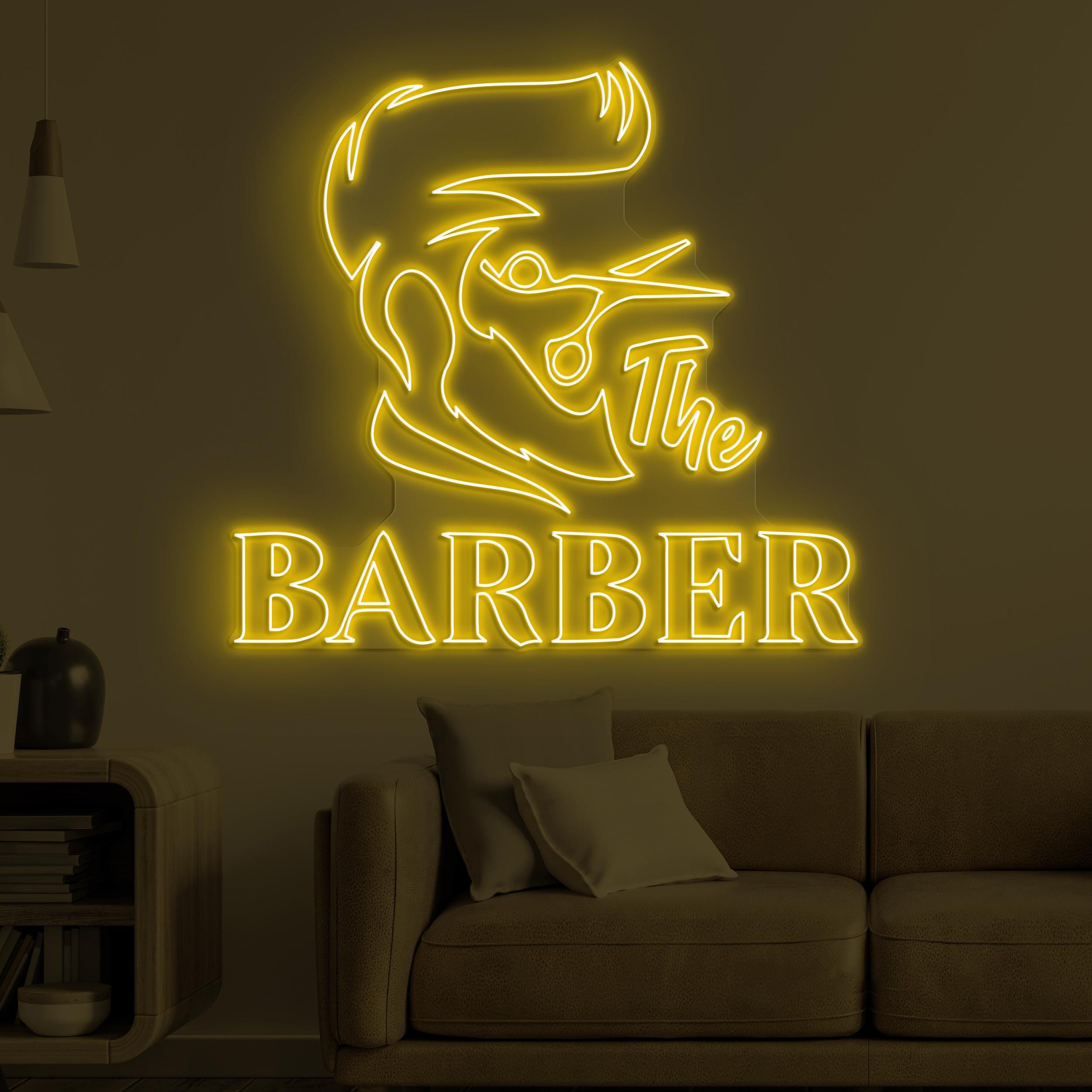 The Barber Neon Sign, The Barber LED Light, Barber Shop Wall Decor, Barber Logo Neon Art, Haircut Neon Sign, Hairdressing Room Neon Art