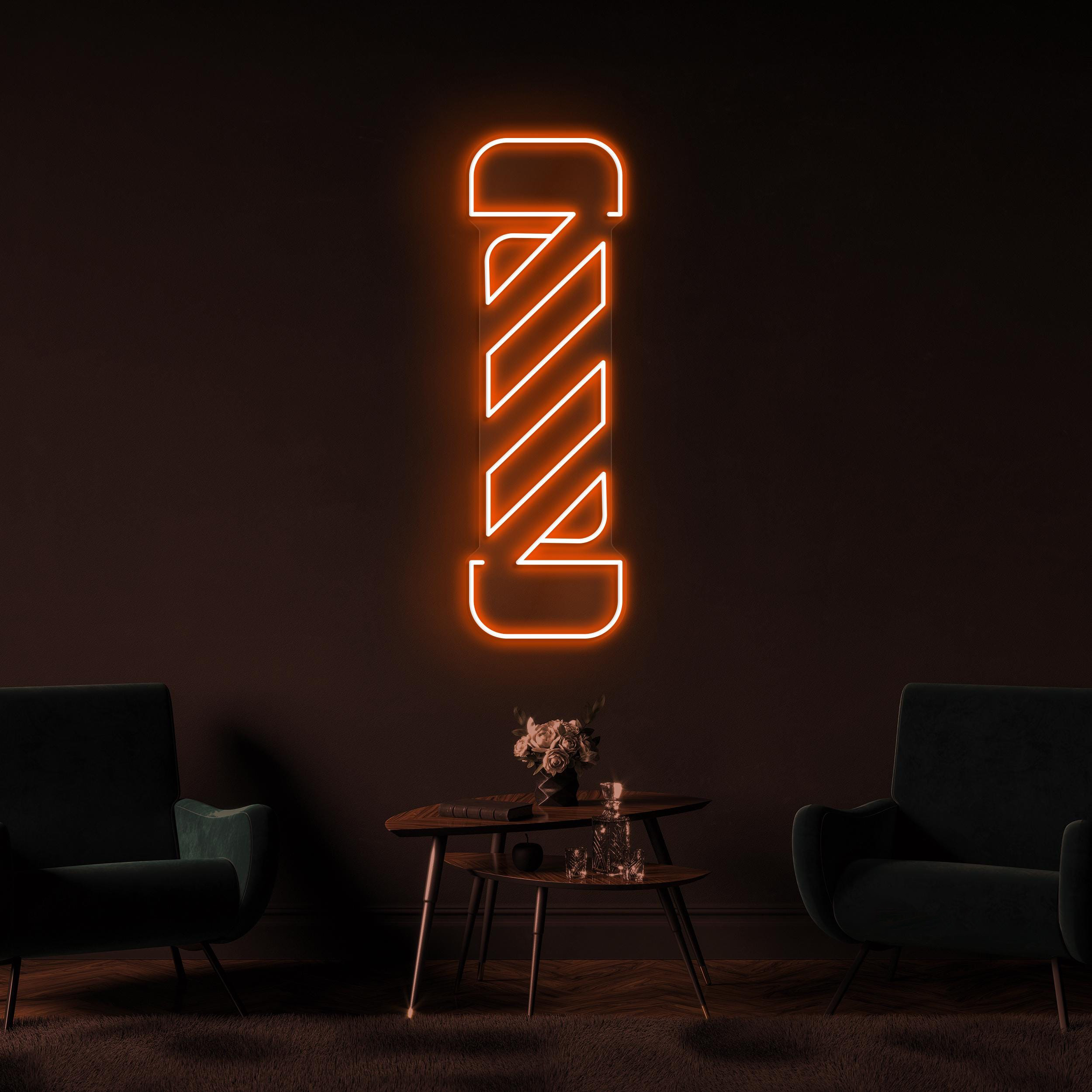 Barber Pole Neon Sign, Barber Pole LED Light, Barber Business Logo Art, Haircut Wall Decor, Hair Beauty Neon Light, Barber Pole Neon Sign